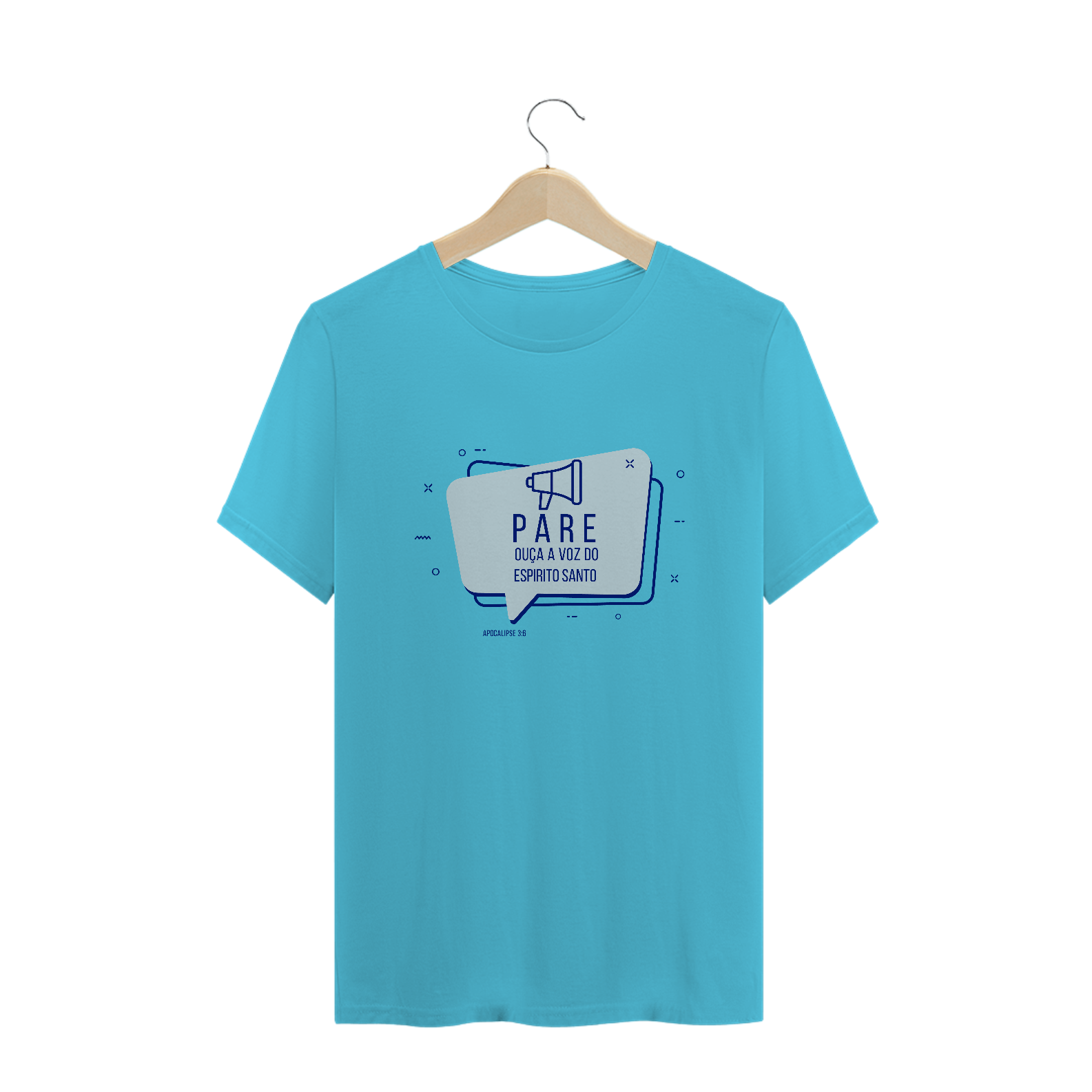 Nome do produto: T-SHIRT MASCULINA - MALHA QUALITY - OUÇA (BLUE)