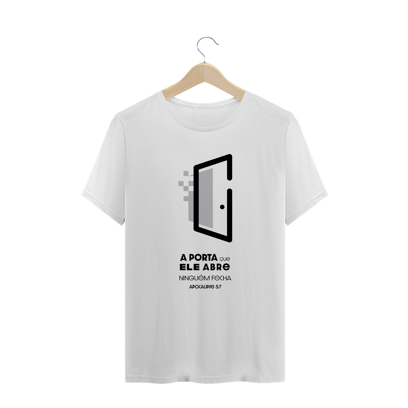 Nome do produto: T-SHIRT PLUS SIZE - A PORTA (BLACK)