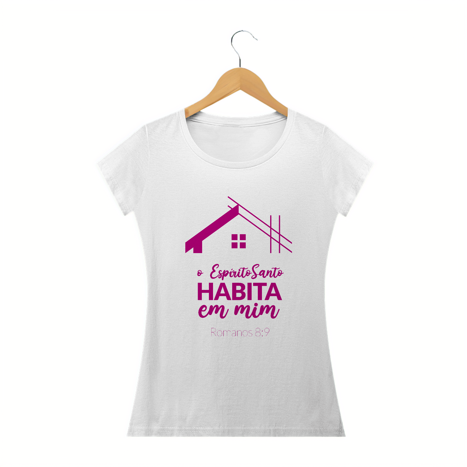Nome do produto: T-SHIRT FEMININA - MALHA CLASSICA - MORADIA (PINK)