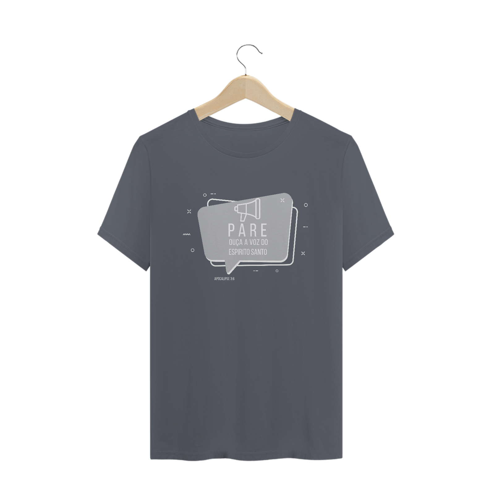Nome do produto: T-SHIRT  MASCULINA - MALHA CLASSICA - OUÇA (GREY)