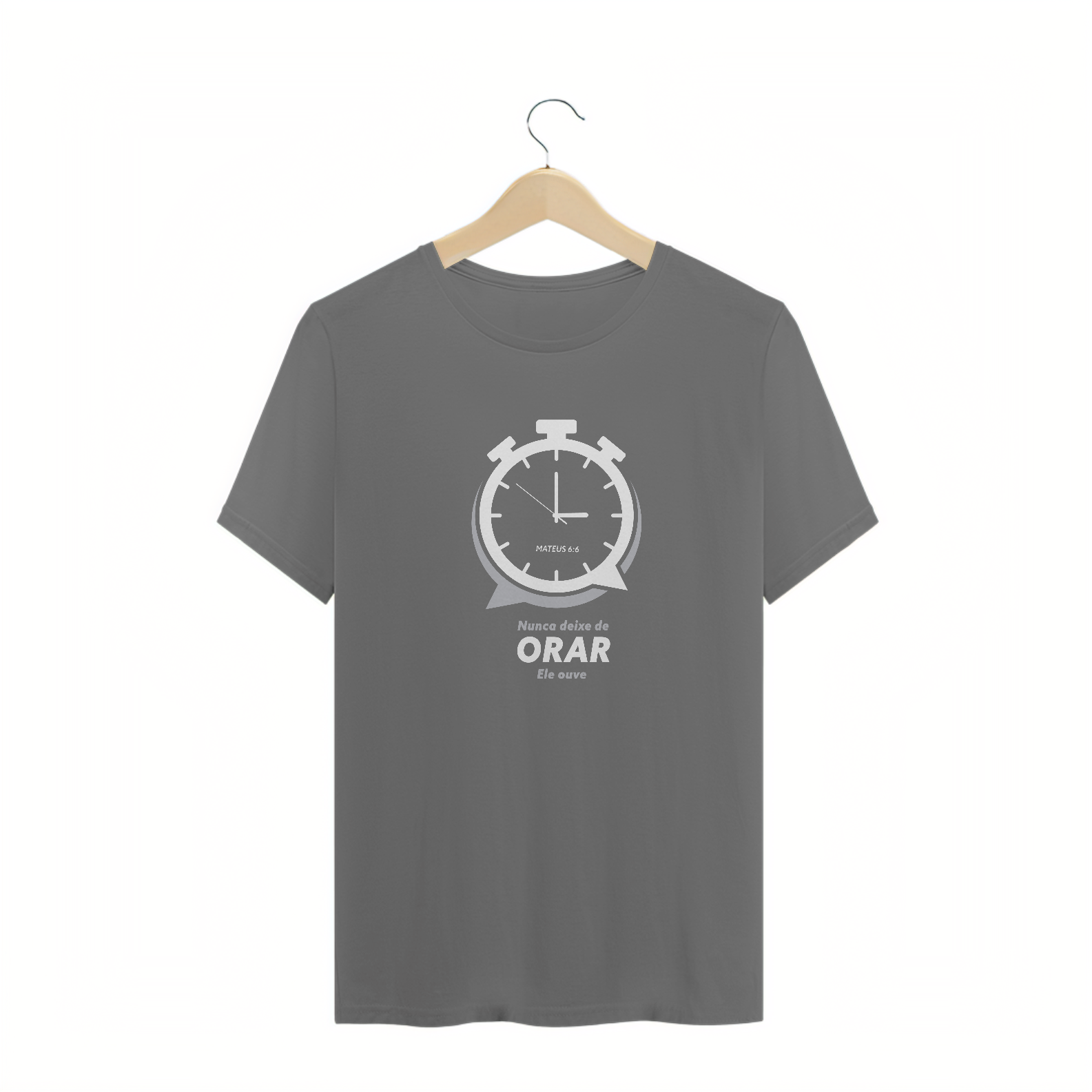 Nome do produto: T-SHIRT MASCULINA - MALHA ESTONADA - ORAÇÃO (RED)