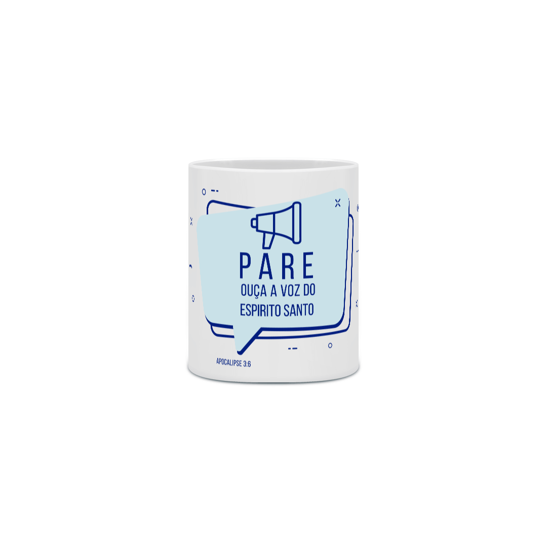 Nome do produto: CANECA CERAMICA - OUÇA (BLUE)