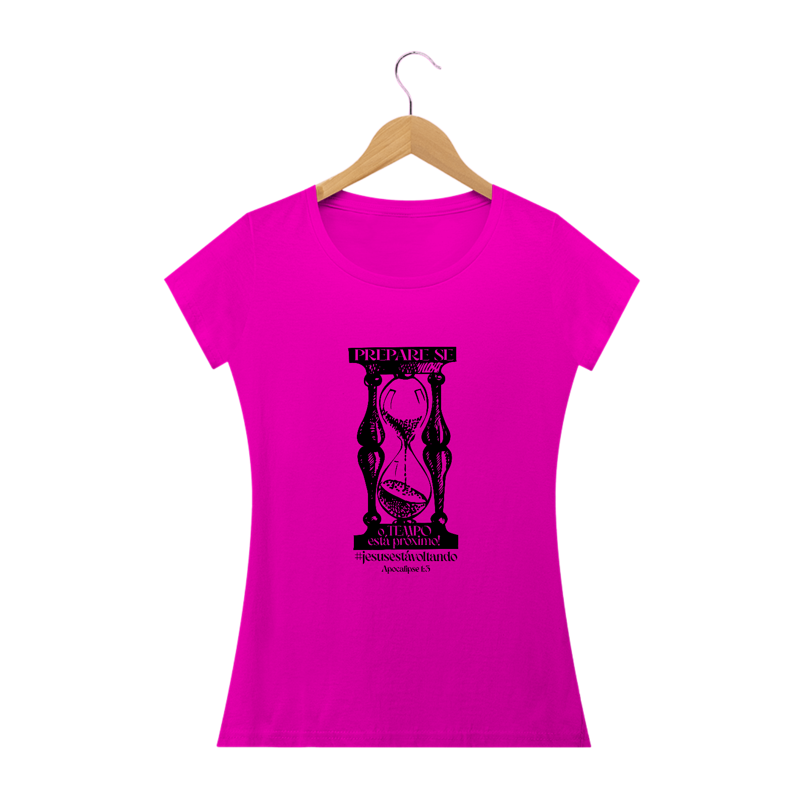 Nome do produto: T-SHIRT FEMININA  - MALHA QUALITY - PREPARE-SE! (BLACK)