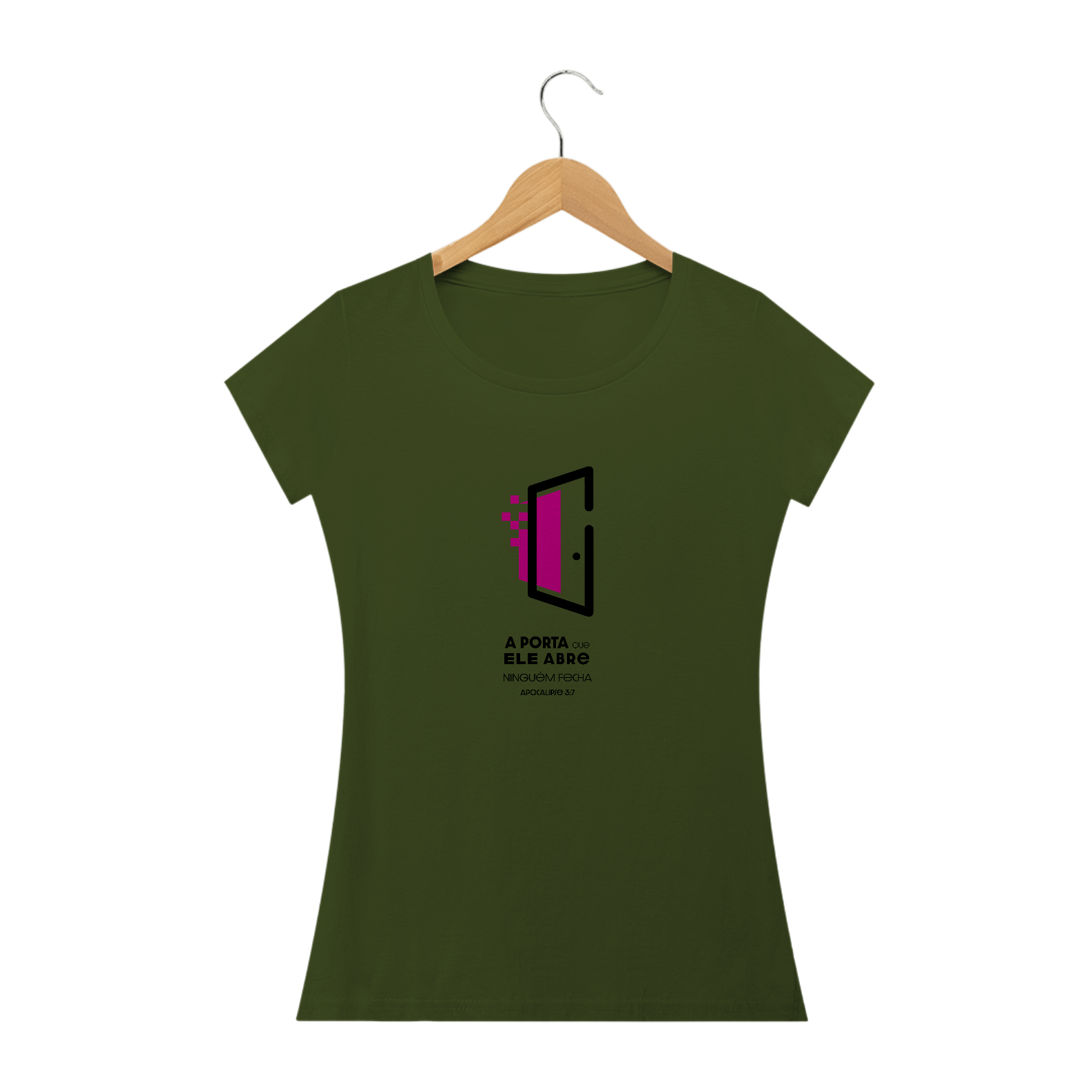 Nome do produto: T-SHIRT FEMININA - MALHA QUALITY - A PORTA (PINK)