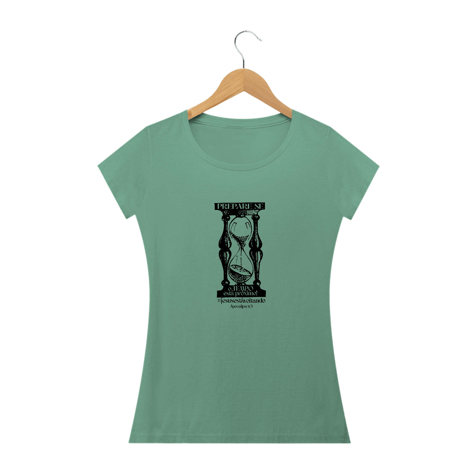 Nome do produto: T-SHIRT FEMININA - MALHA ESTONADA - PREPARE-SE (BLACK)