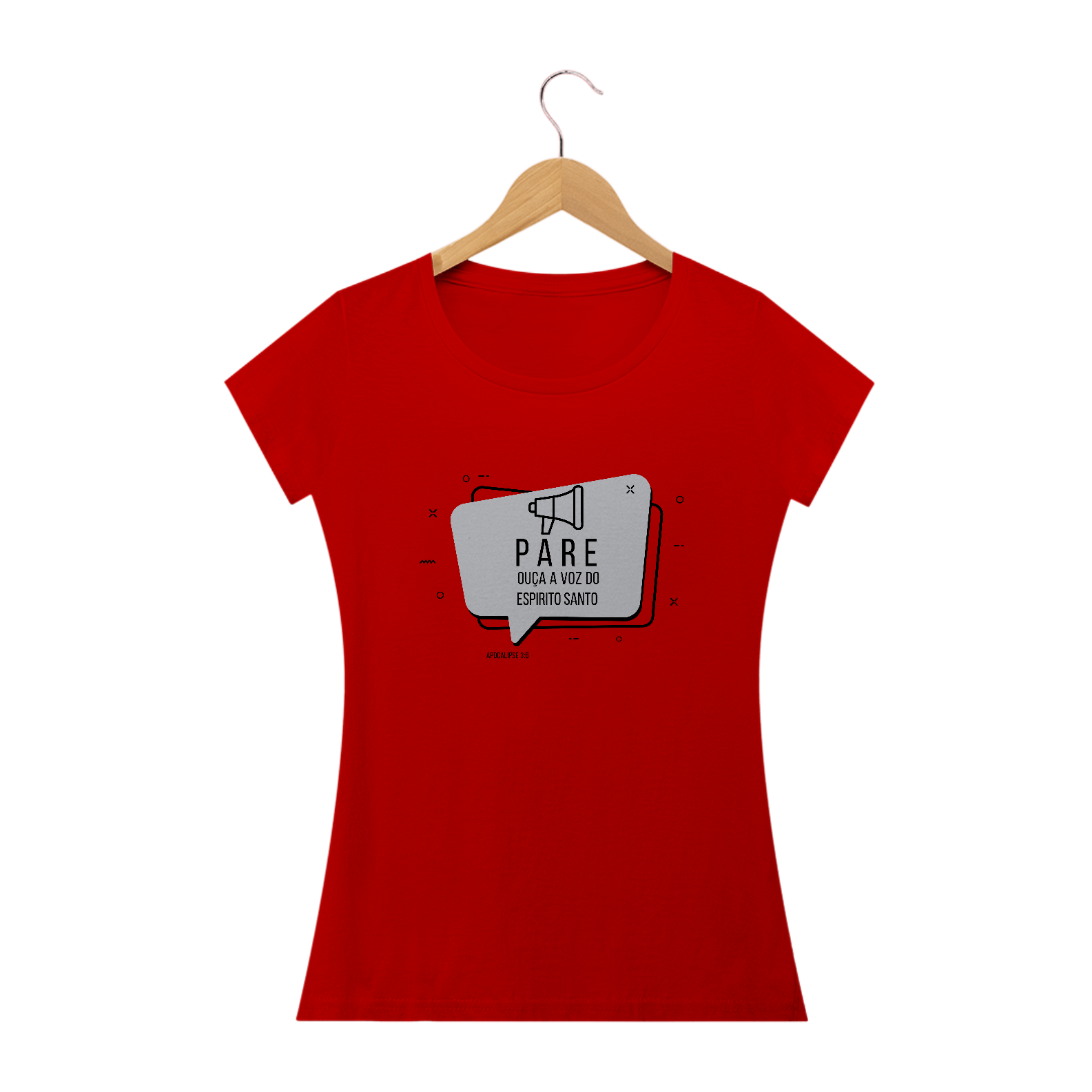 Nome do produto: T-SHIRT FEMININA - MALHA CLASSICA - OUÇA (BLACK)