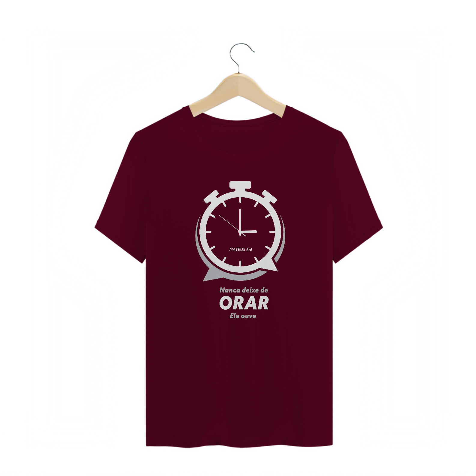 Nome do produto: T-SHIRT MASCULINA - MALHA QUALITY - ORAÇÃO (WHITE)