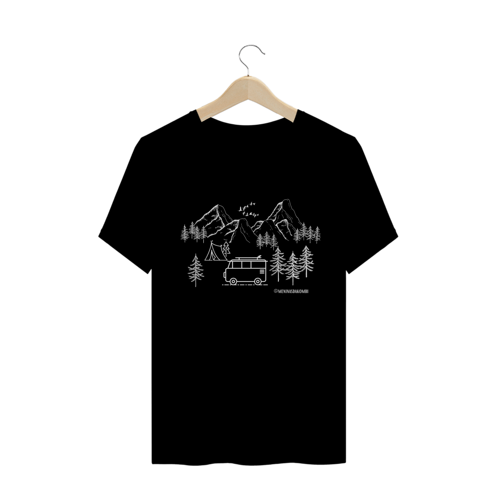 Nome do produto: T shirt vanlife MONTANHAS - Meninas da kombi