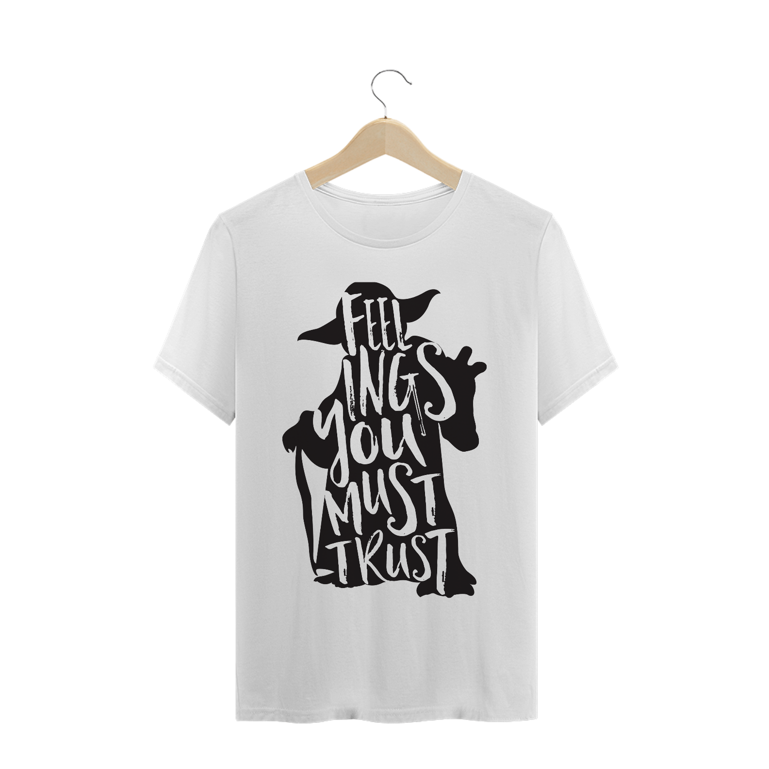 Nome do produto: CAMISETA YODA FEELINGS YOU MUST TRUST