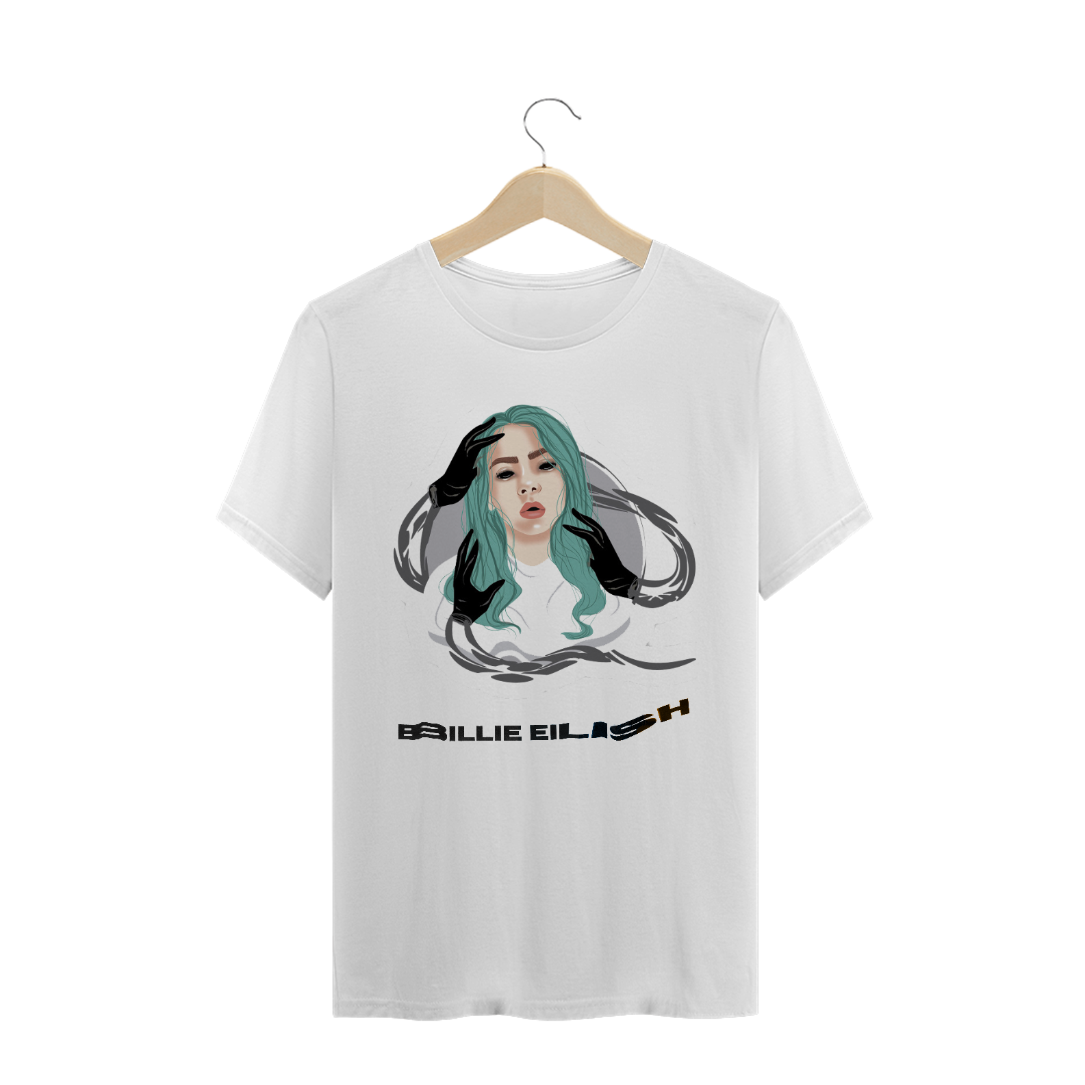 Nome do produto: CAMISETA BILLIE ELISH MÃOS