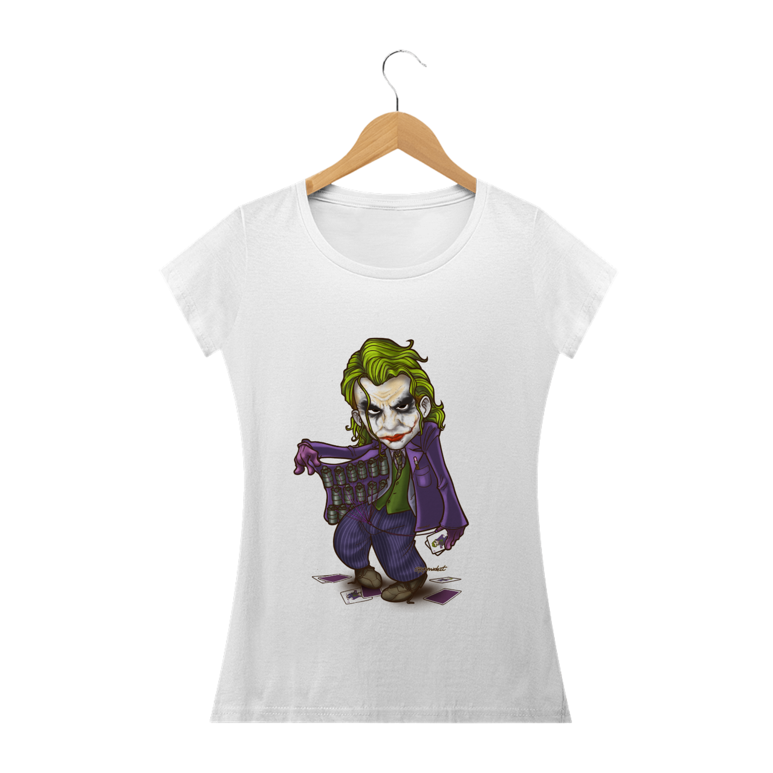 Nome do produto: CAMISETA BABY LONG CORINGA CARTOON