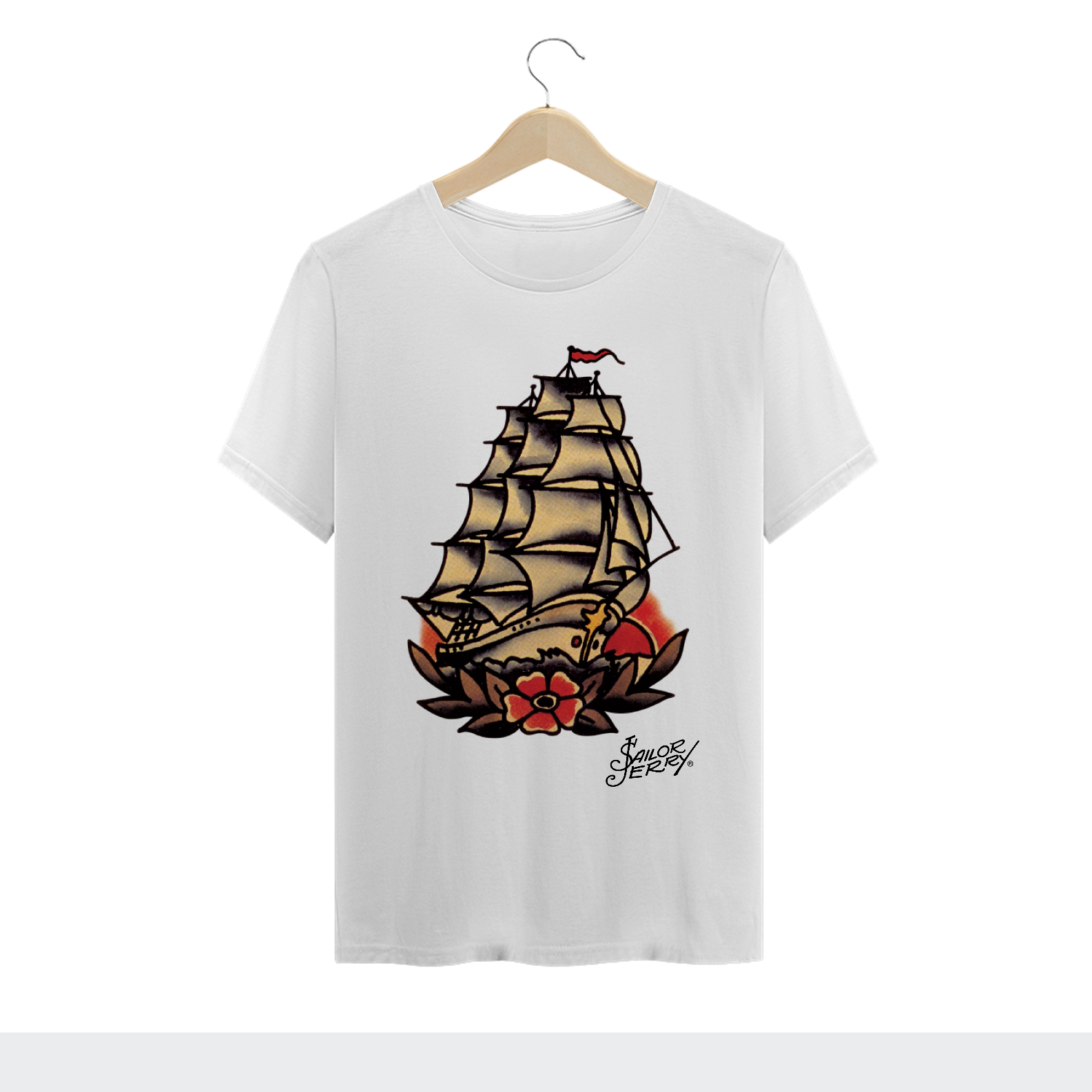 Nome do produto: CAMISETA OLD SCHOOL CARAVELA