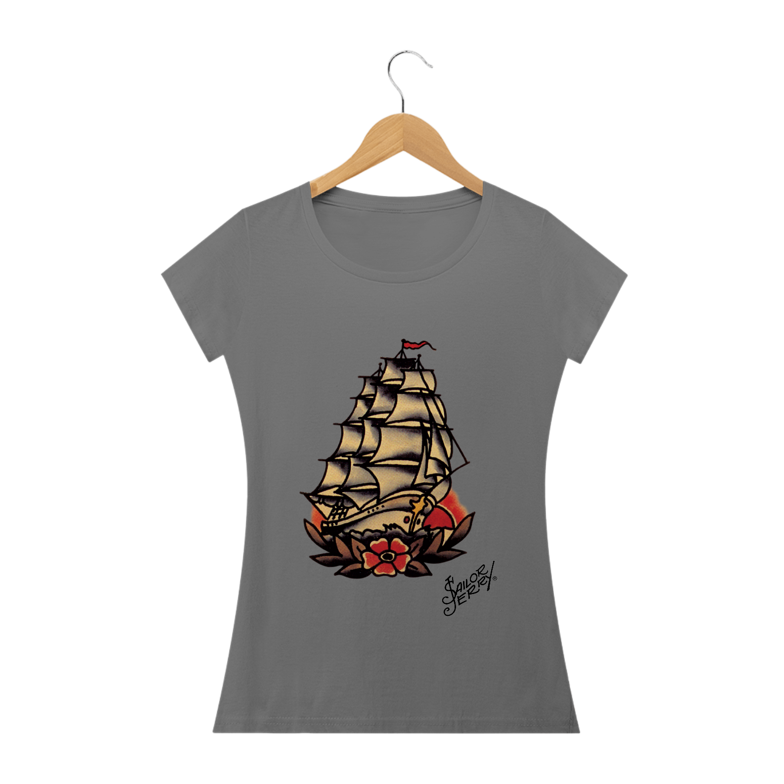 Nome do produto: CAMISETA BABY LONG ESTONADA OLD SCHOOL CARAVELA 