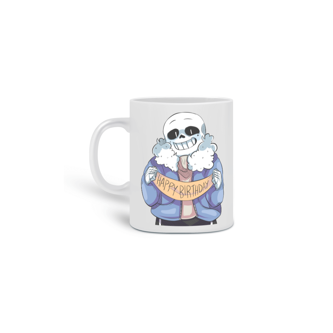 Nome do produto: CANECA HAPPY BIRTHDAY CAVEIRA