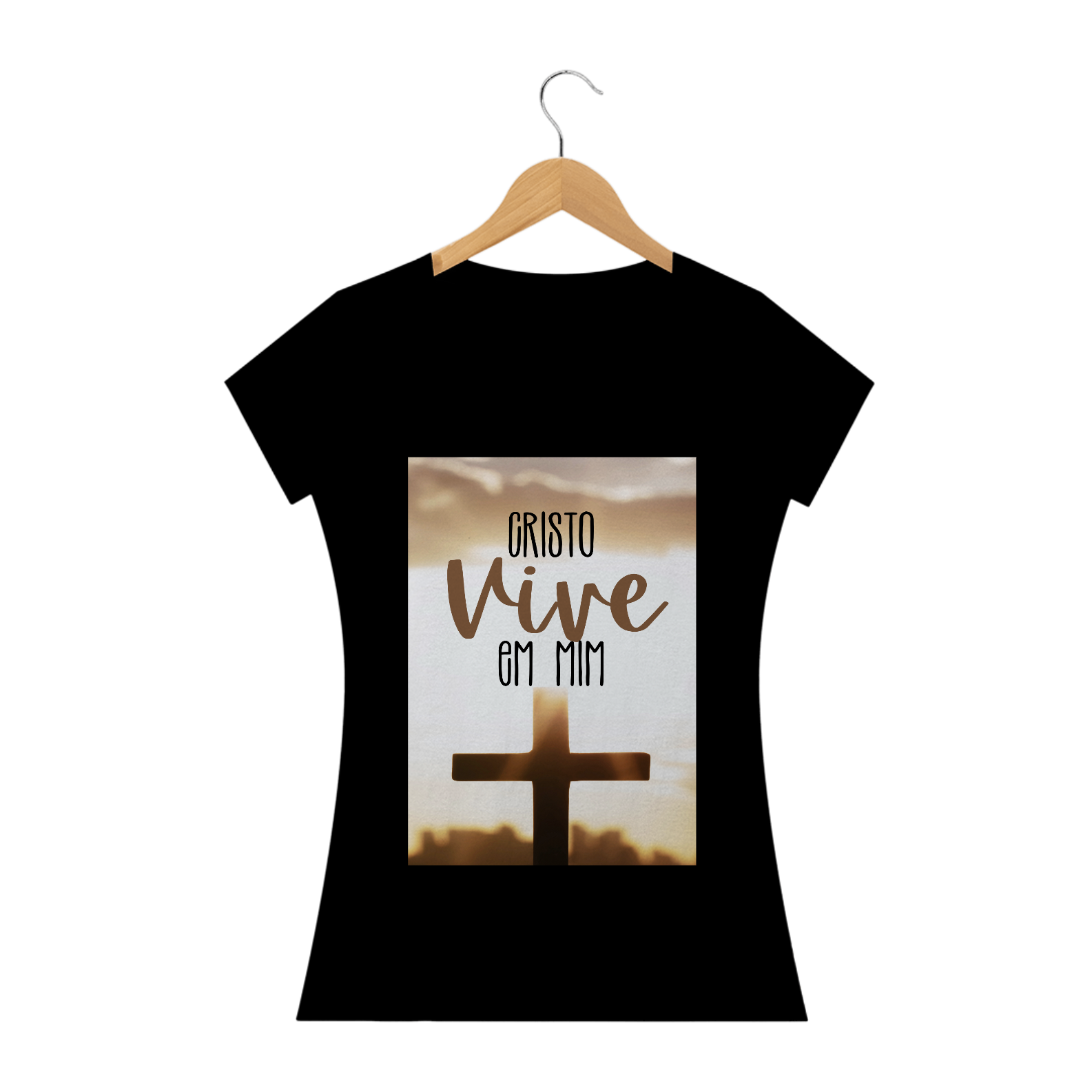 Nome do produto: Camisa feminina CRISTO VIVE em MIM