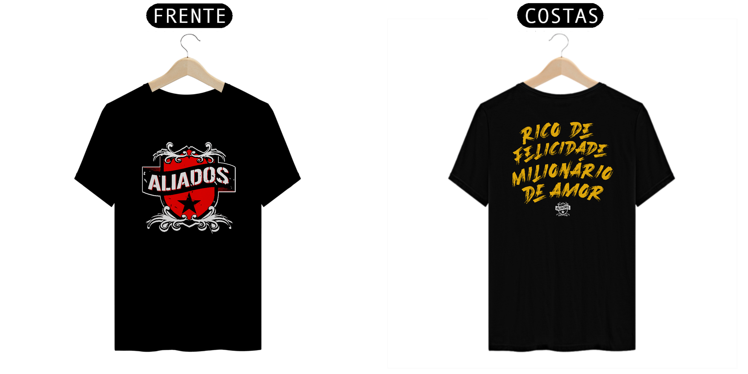 Nome do produto: Camiseta Aliados - Rico de Felicidade (Estampa Costas)