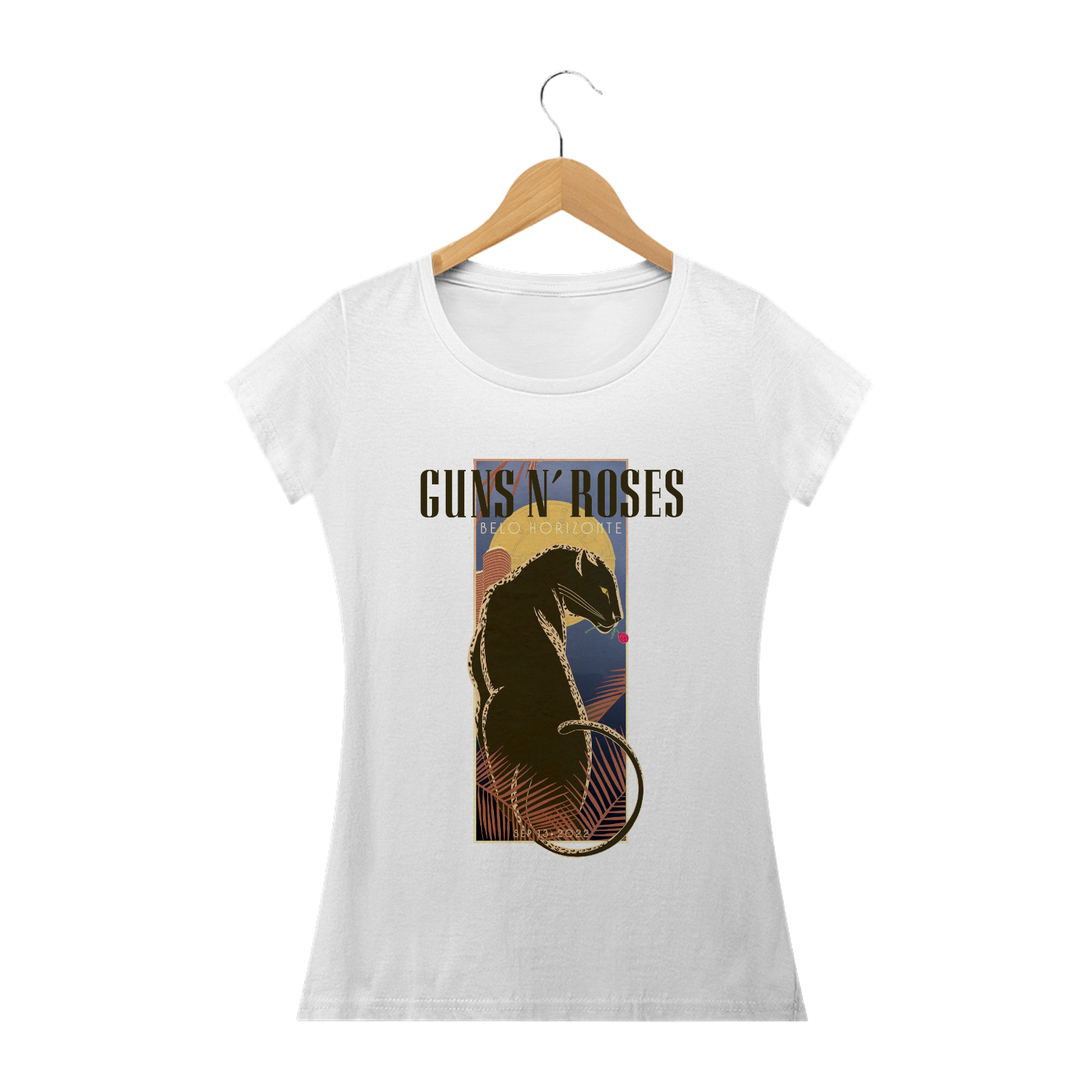 Nome do produto: Camisa Guns N\' Roses - Baby Look - Belo Horizonte 2022