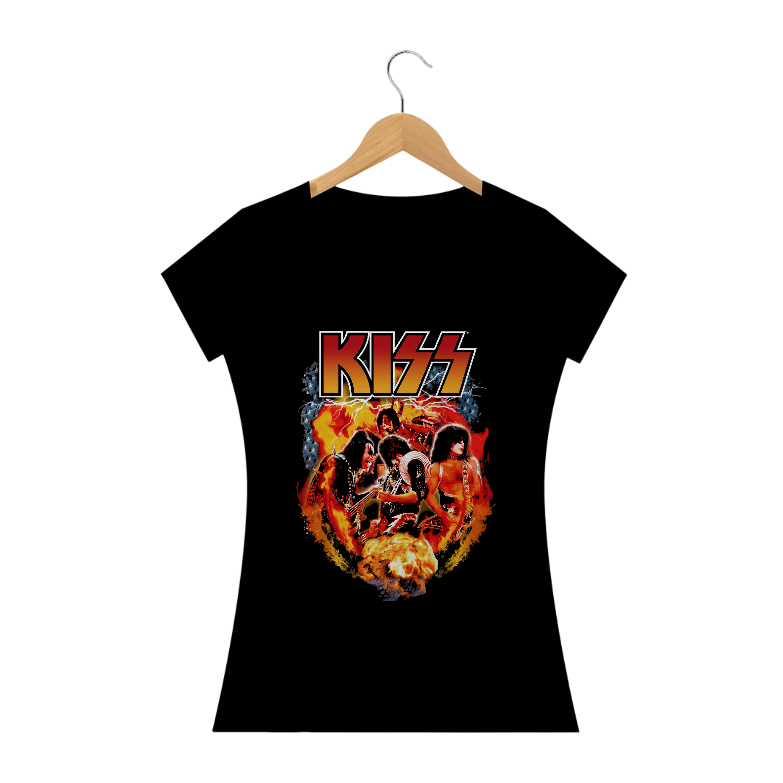 Nome do produto: Camisa Kiss - Explosion - Baby Long