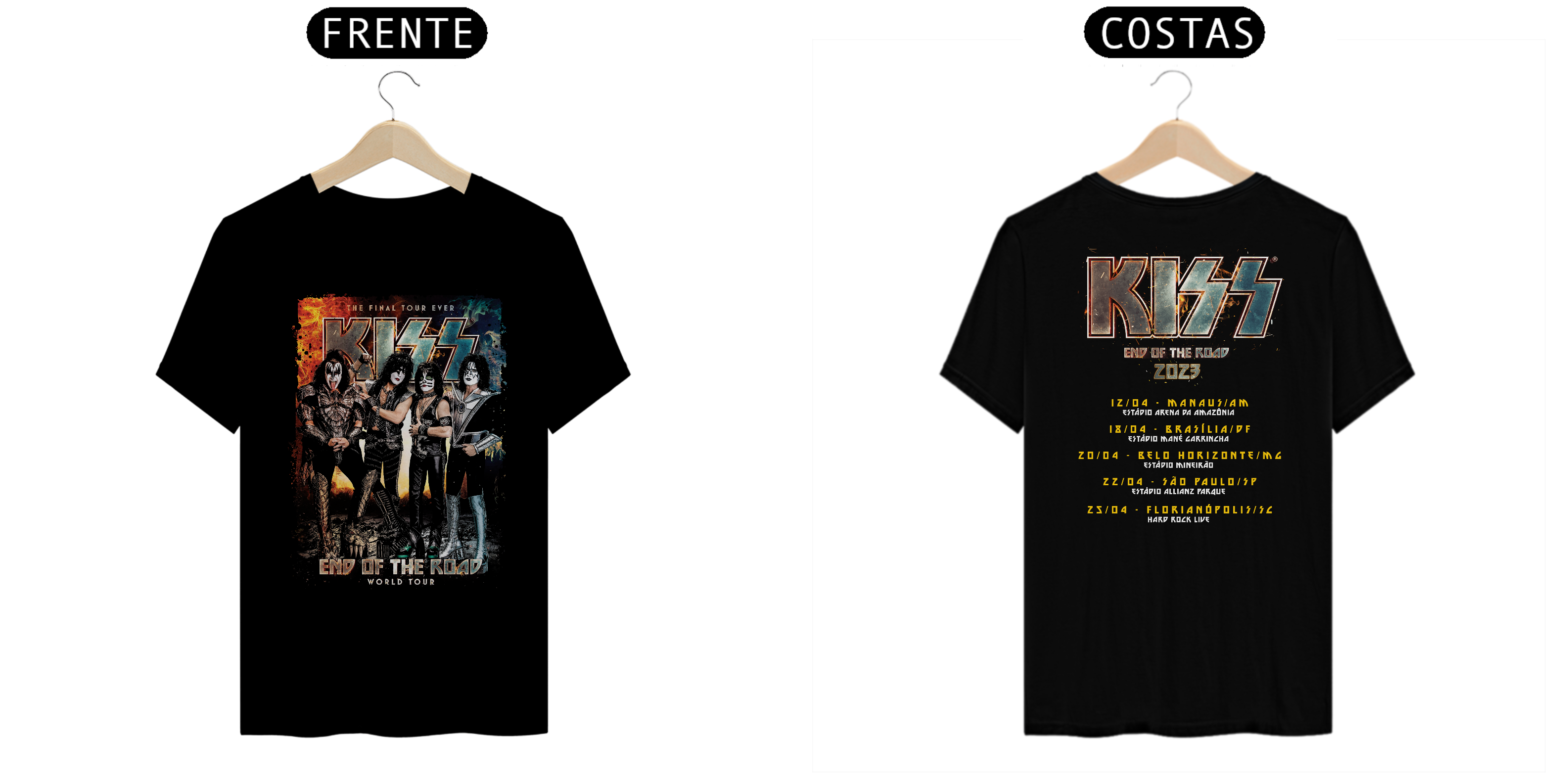 Nome do produto: Camisa Kiss - End Of The Road - Tour Brasil 2023