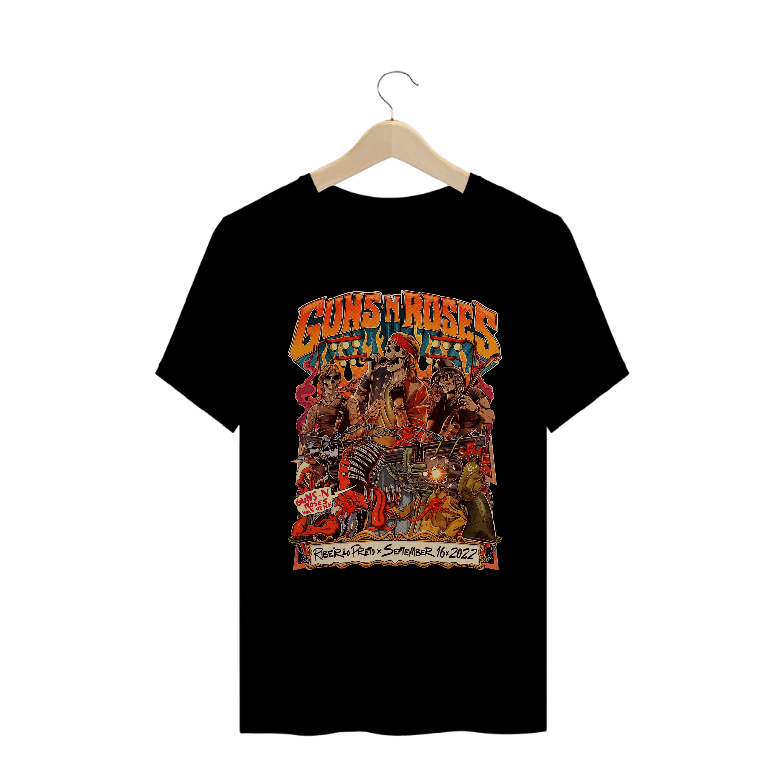 Nome do produto: Camisa Guns N\' Roses - Ribeirão Preto 2022