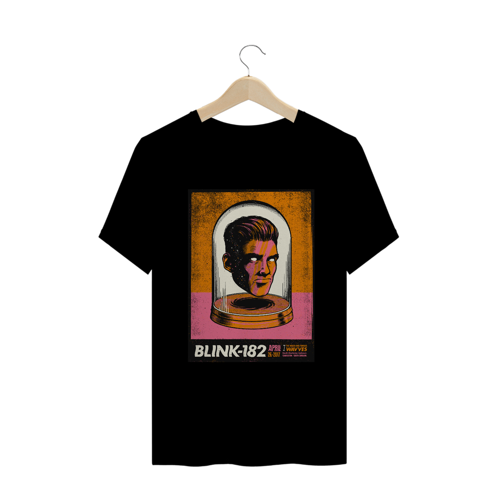 Nome do produto: Camisa Blink-182 - Charleston 2017 - Cabeça na redoma