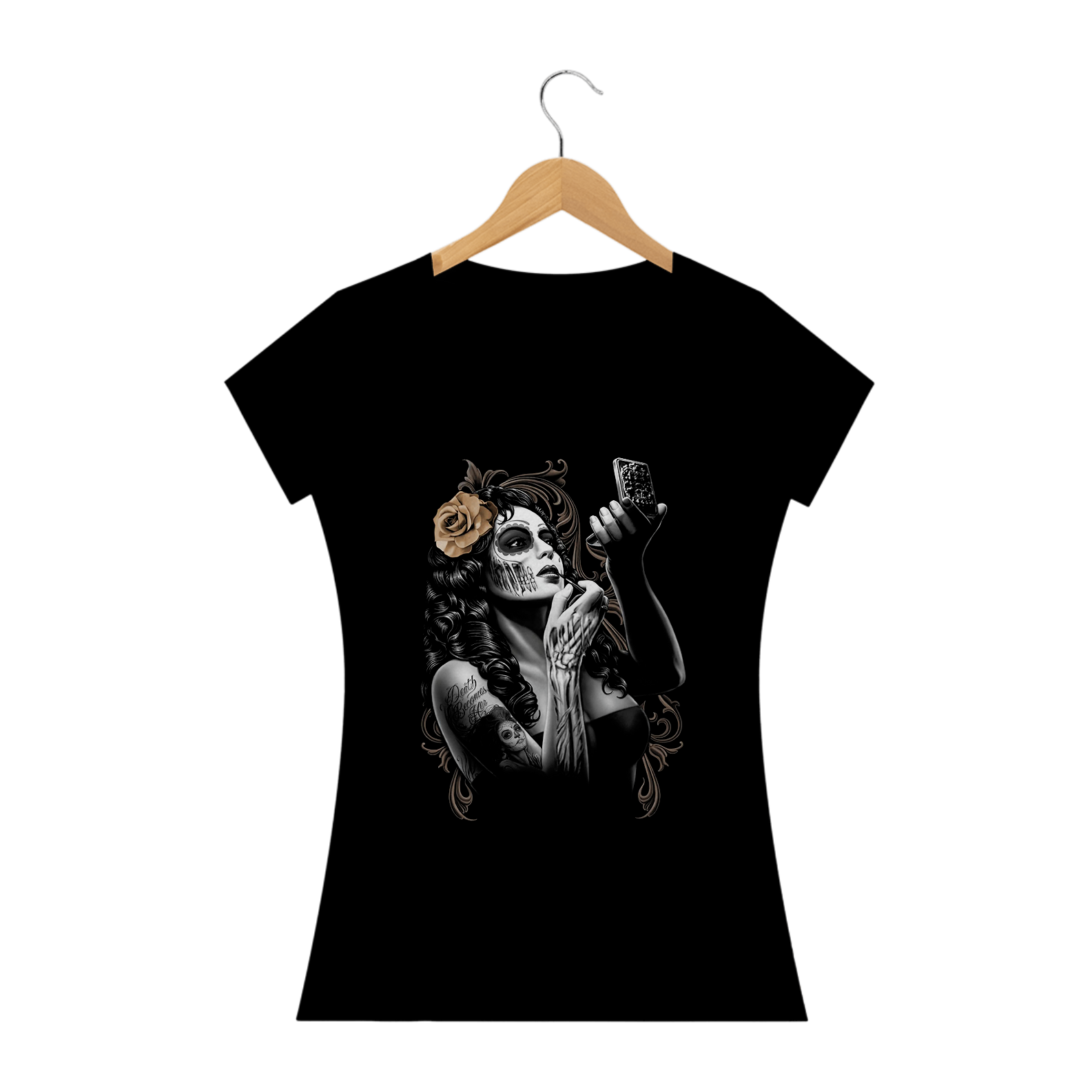 Nome do produto: Camisa Caveira Mexicana - Maquiagem - Baby Long