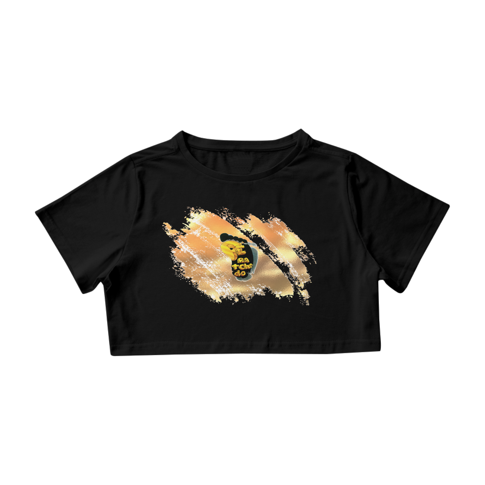 Nome do produto: Cropped textura dourada