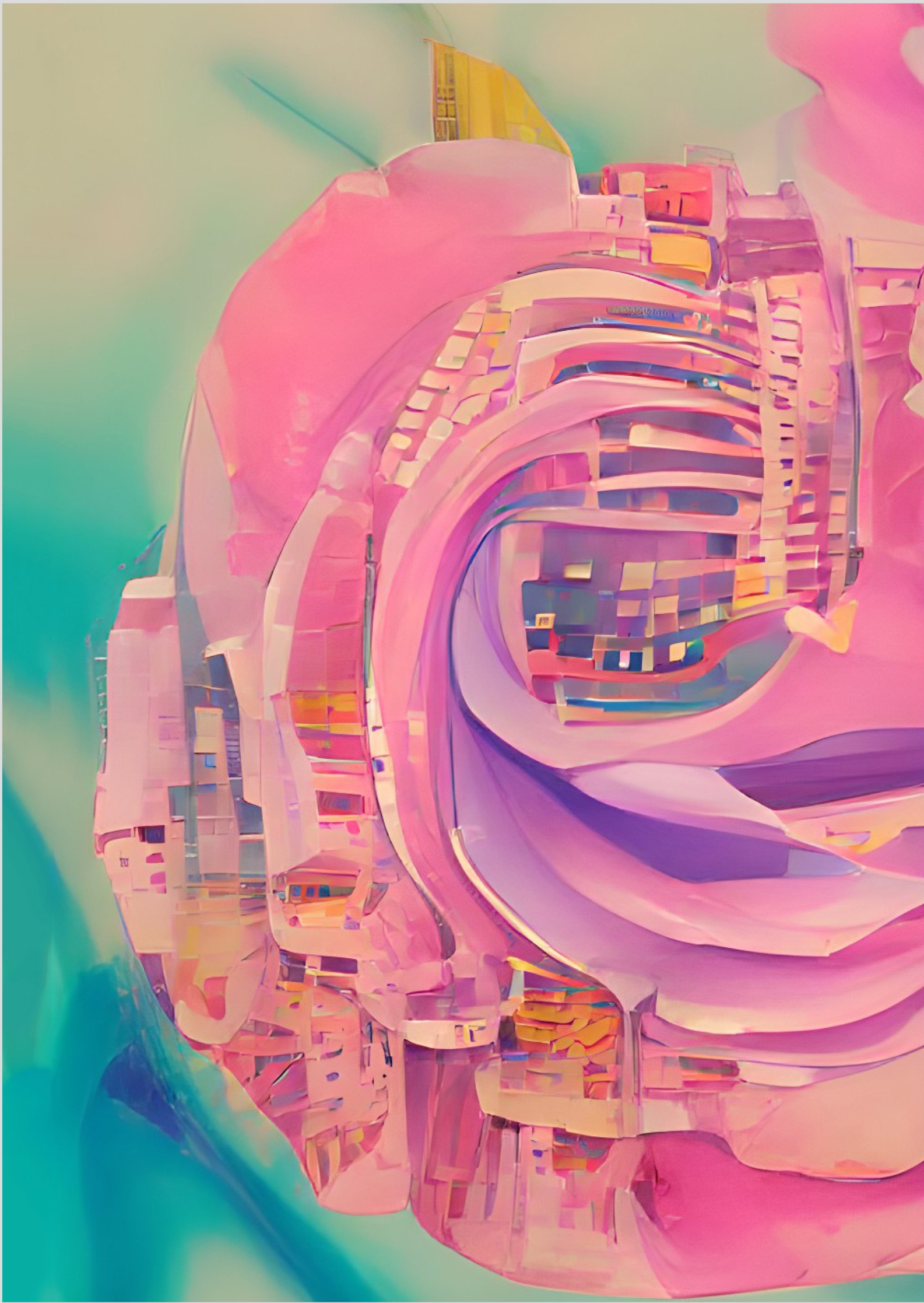 Nome do produto: Poster Rosa Futurista