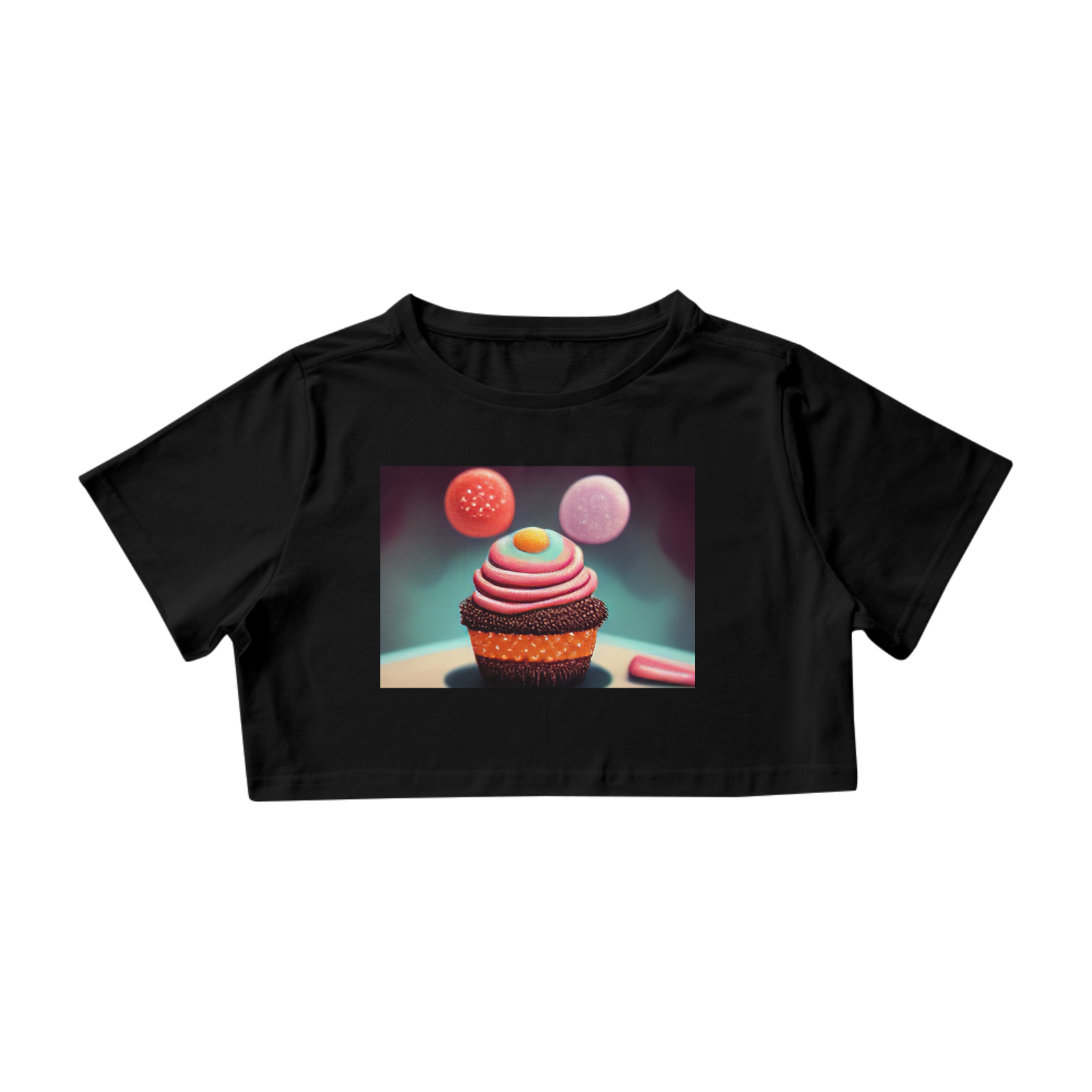 Nome do produto: Camiseta Cropped Cupcake 2