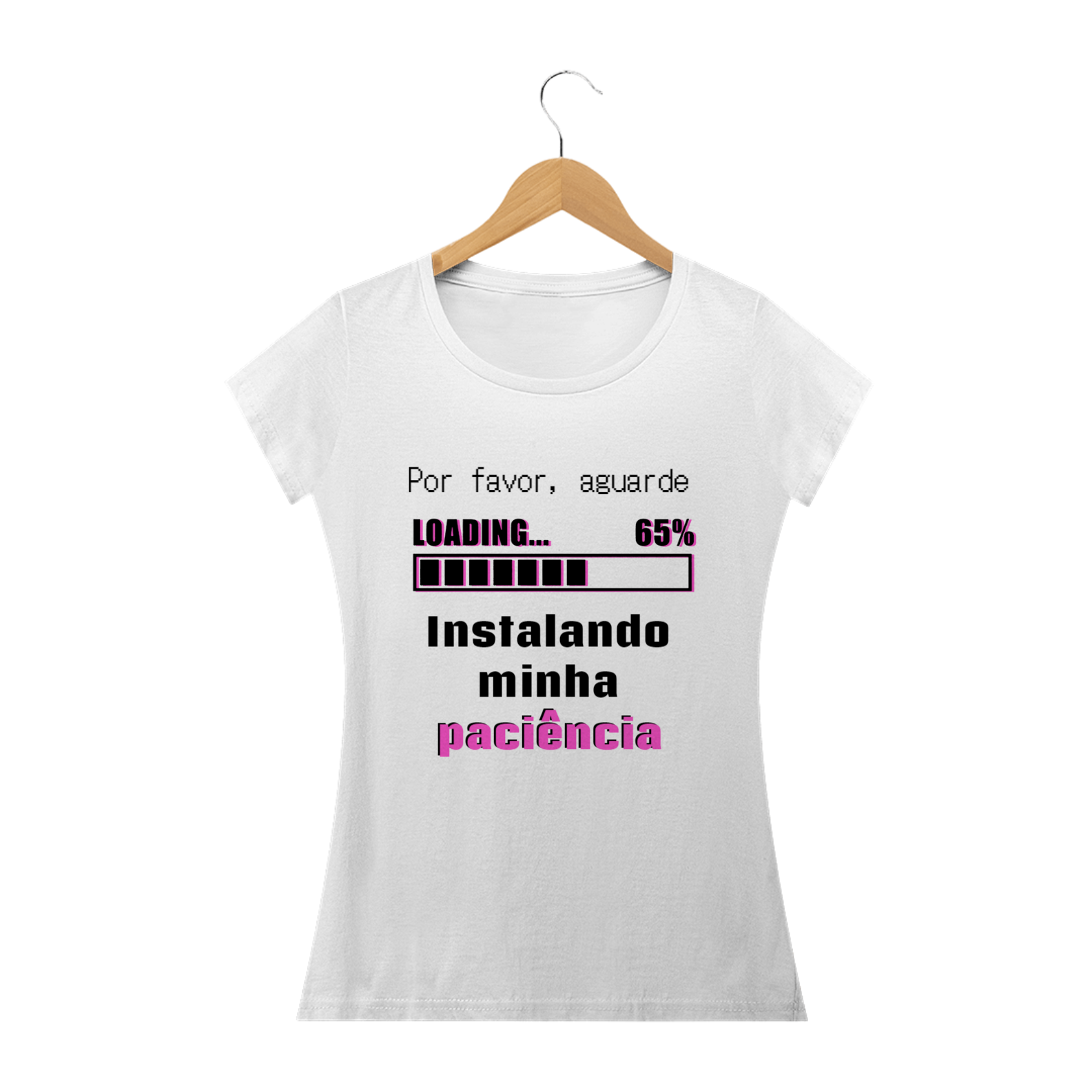 Nome do produto: T-shirt Feminina Branca e Colorida (letra rosa) \