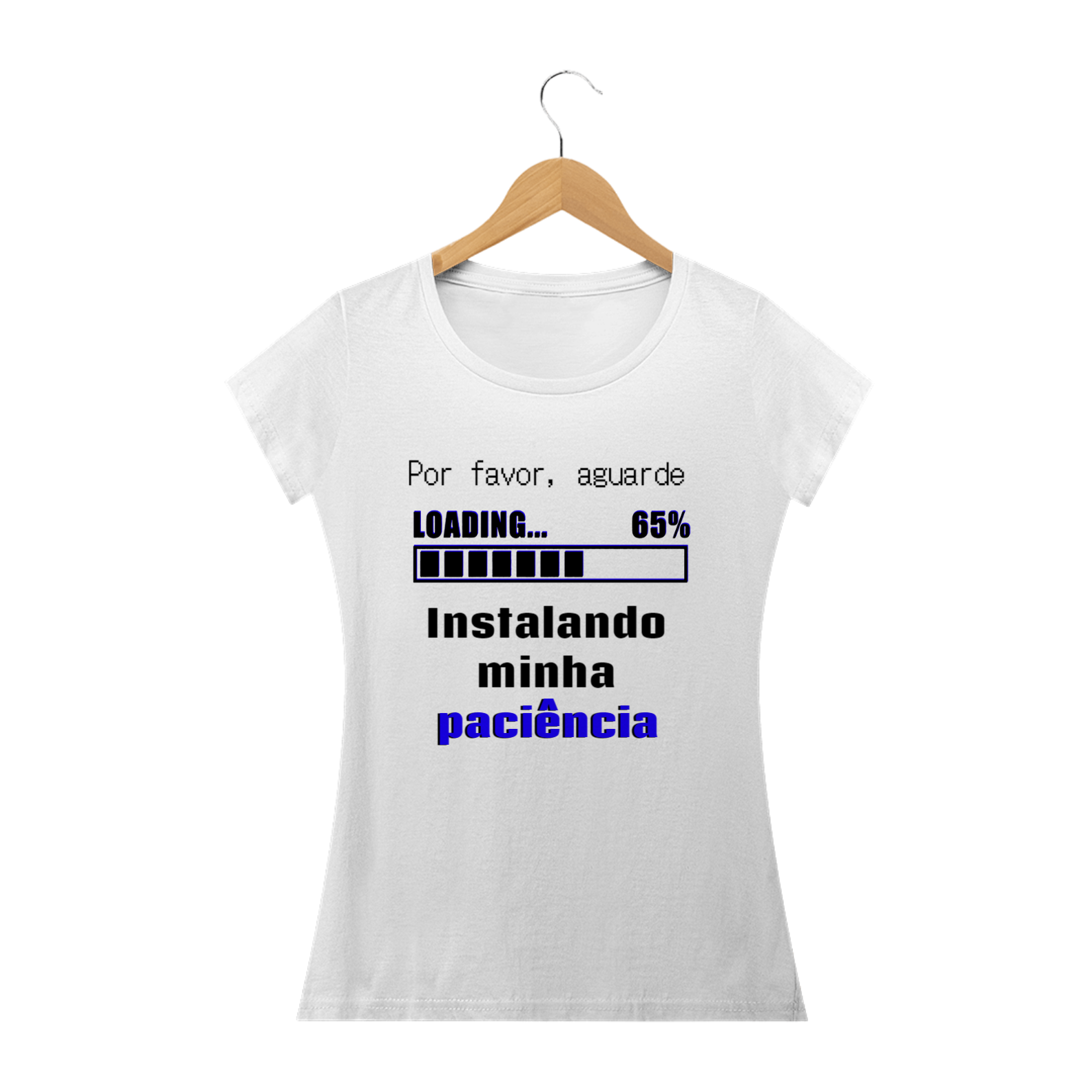 Nome do produto: T-shirt Feminina Branca e Colorida (letra azul) \