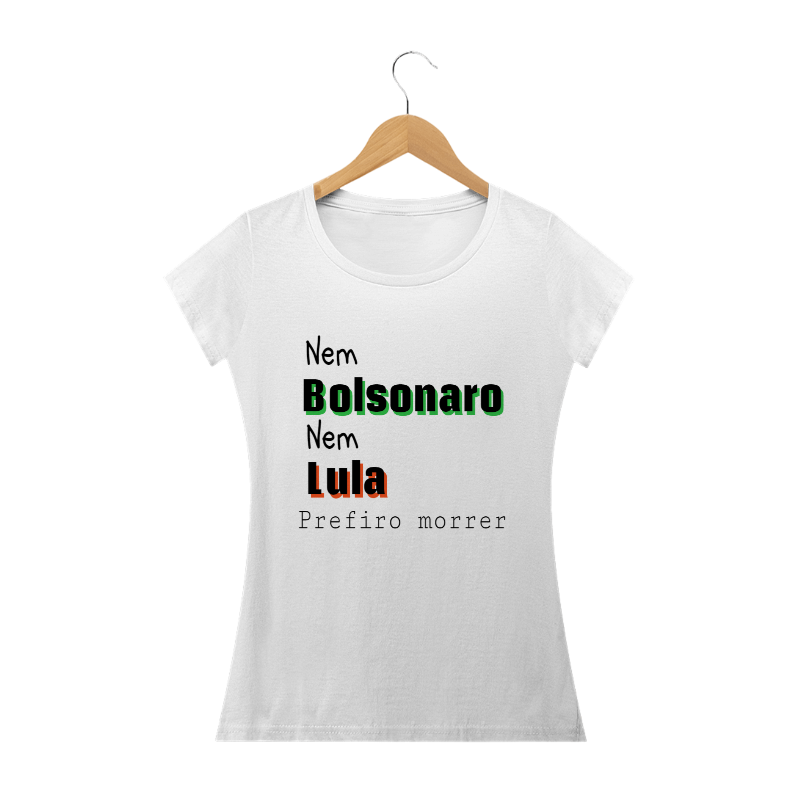 Nome do produto: T-shirt Feminina Branca e Colorida (letra preta) \
