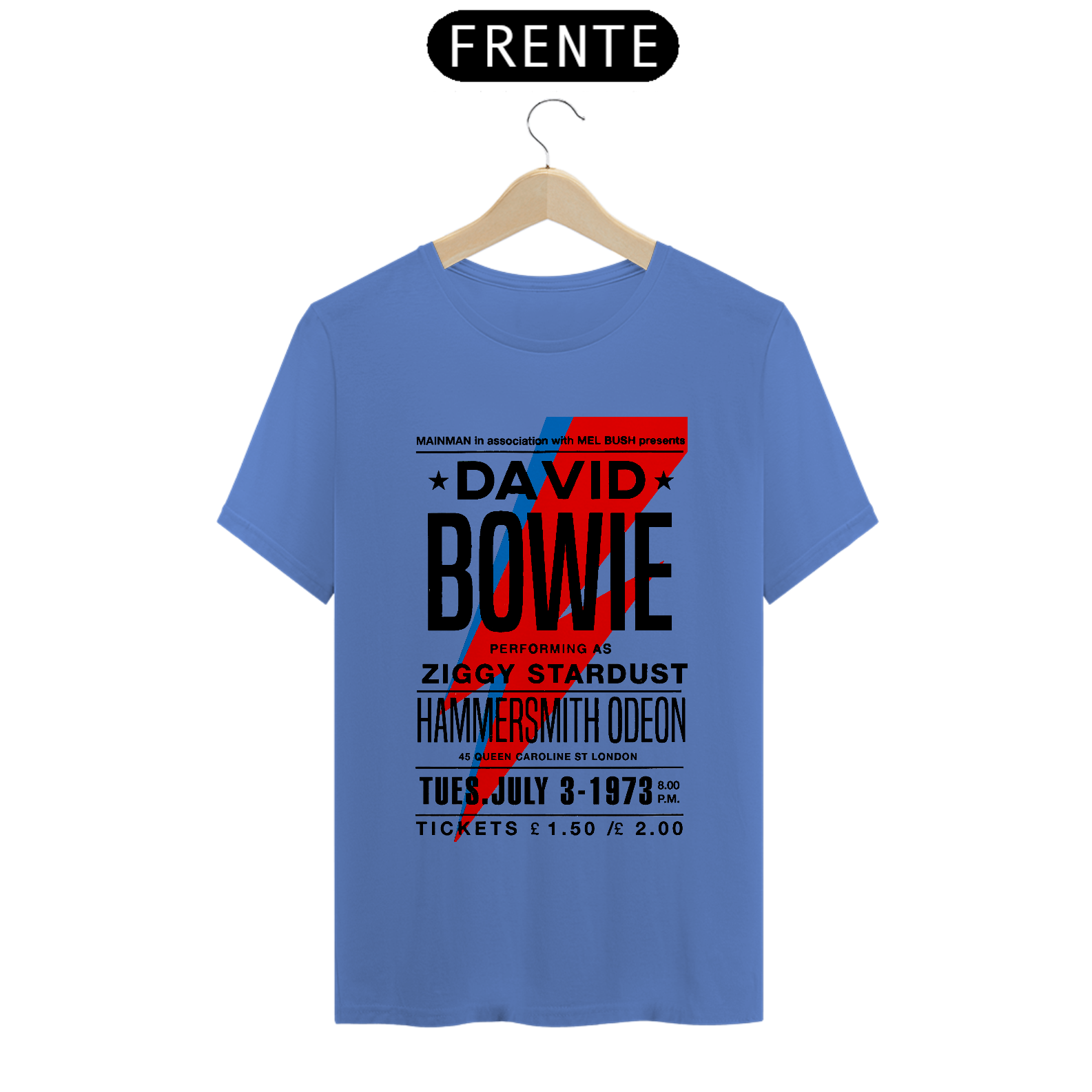 Camiseta David Bowie Ziggy Stardust 1973 estonada