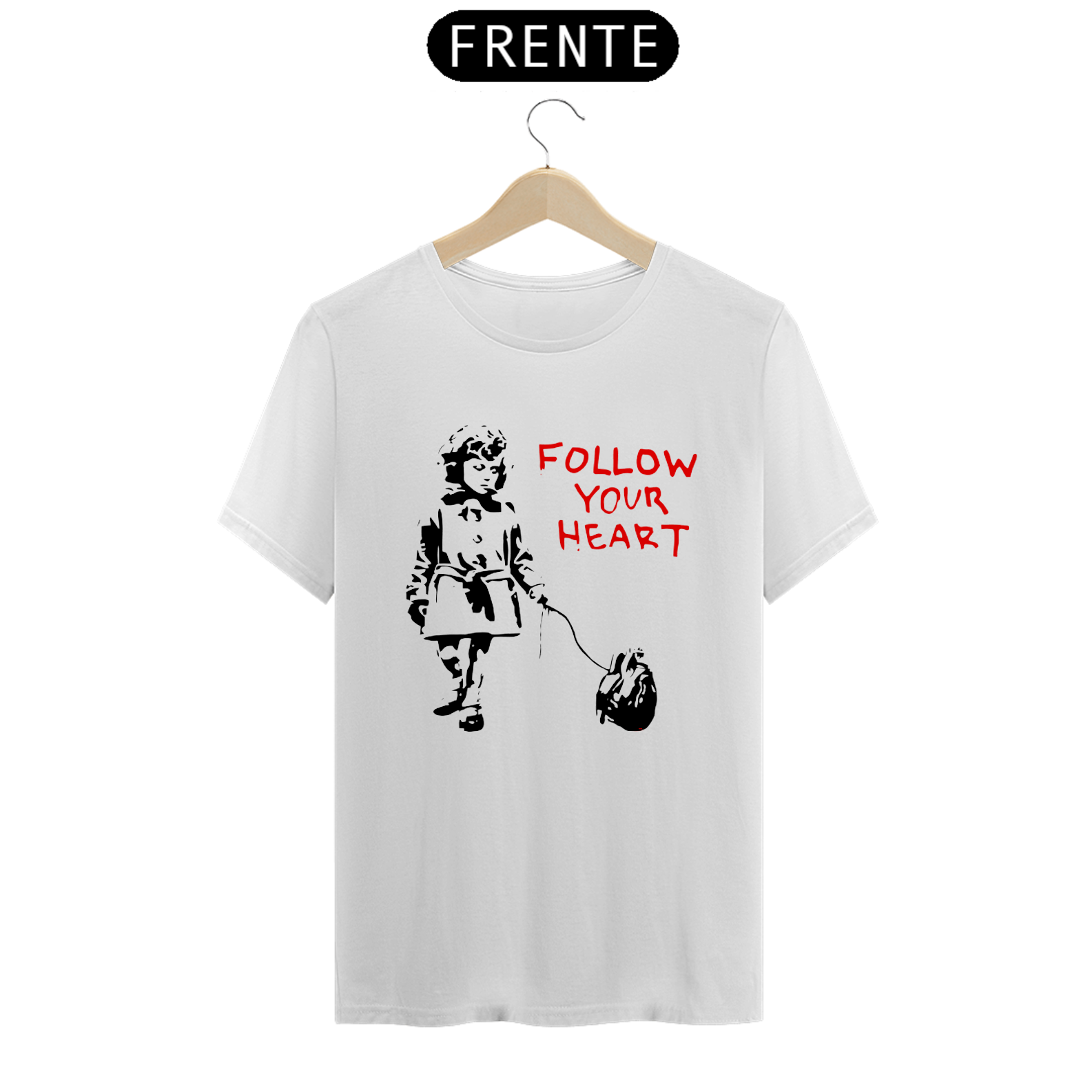 Camiseta Banksy Heart 100% algodão quality 