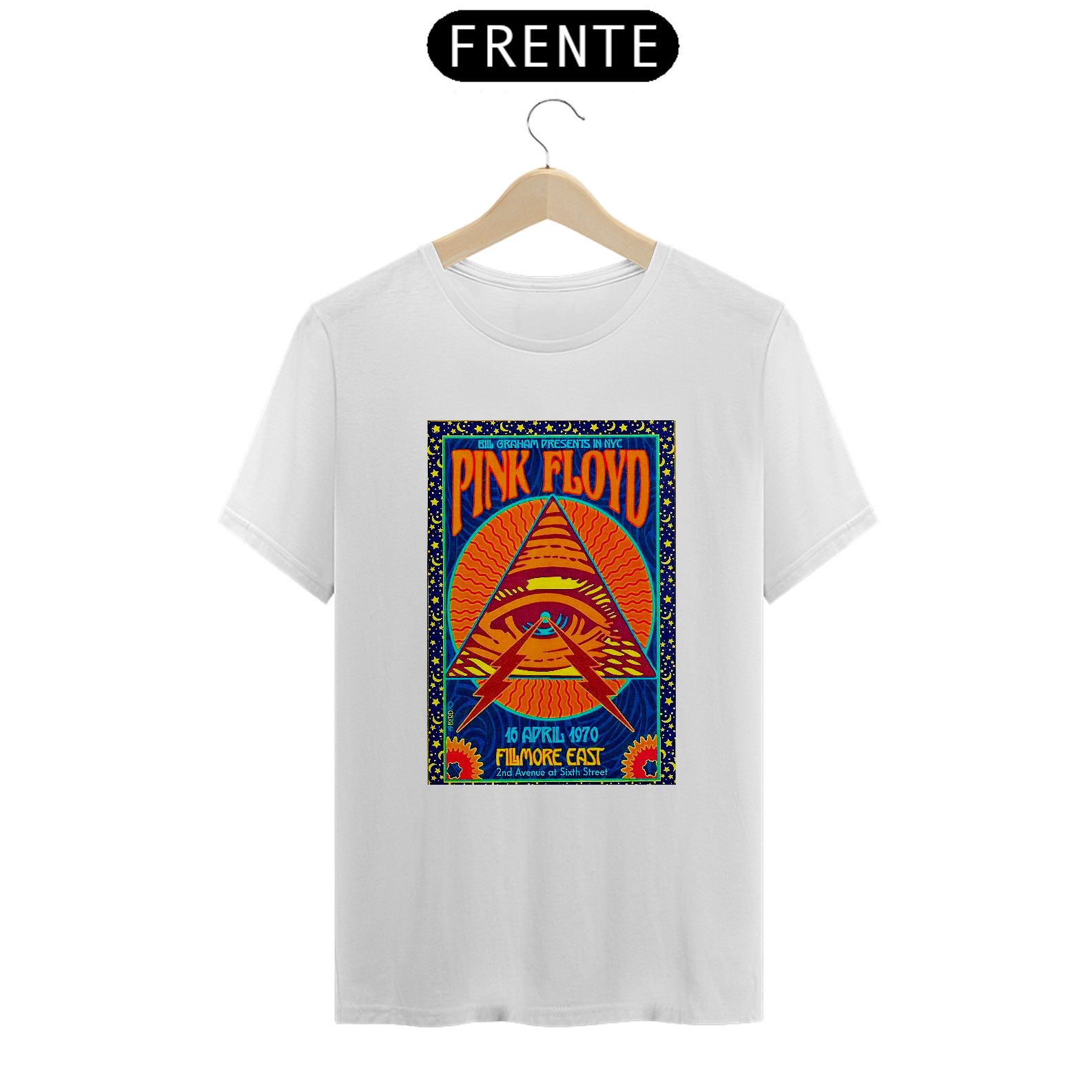 Camiseta Pink Floyd Fillmore East 1970 100% algodão quality