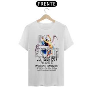 Camiseta Led Zeppelin US Tour 1977 100% algodão quality 