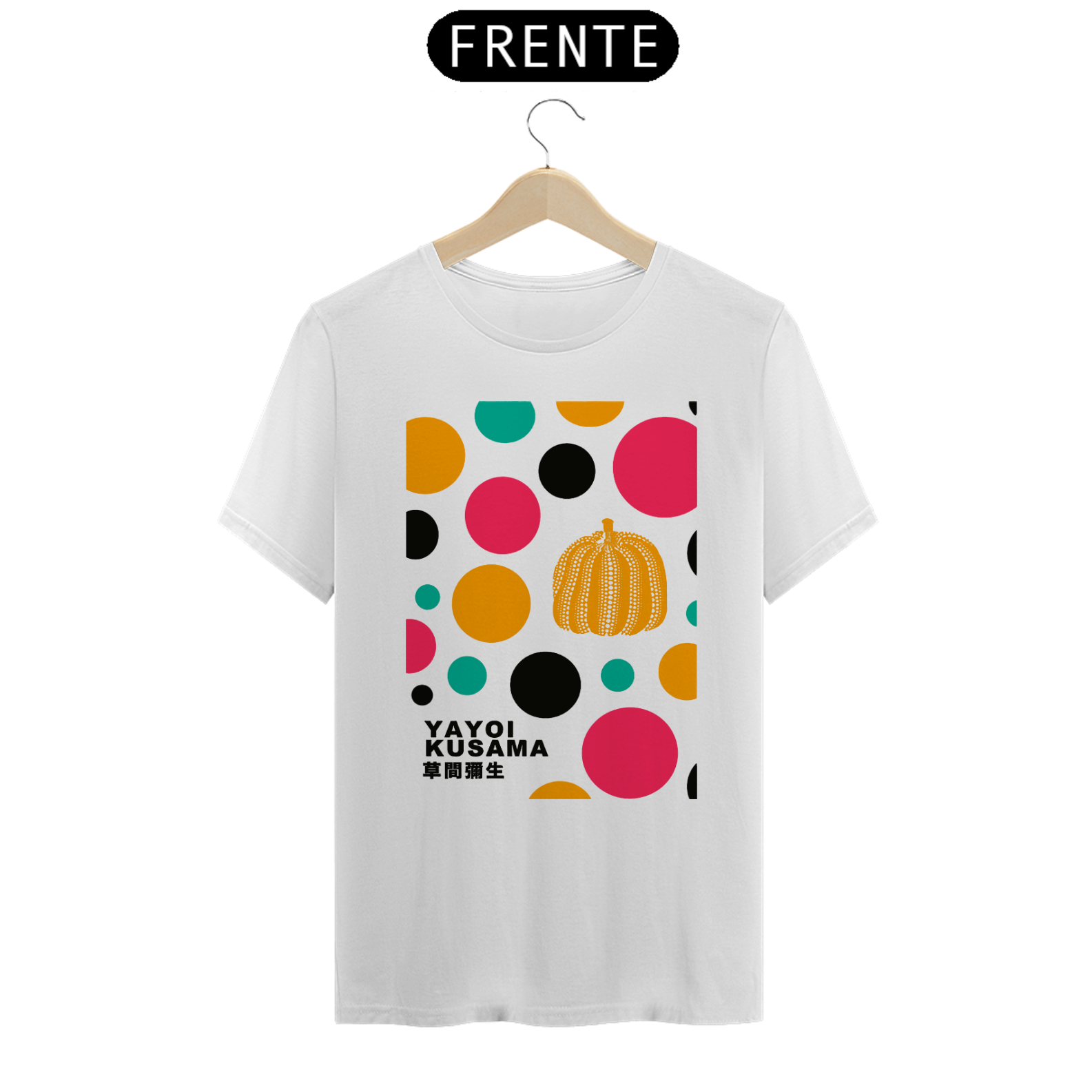Camiseta Yayoi Kusama Circulos Algodão Quality  