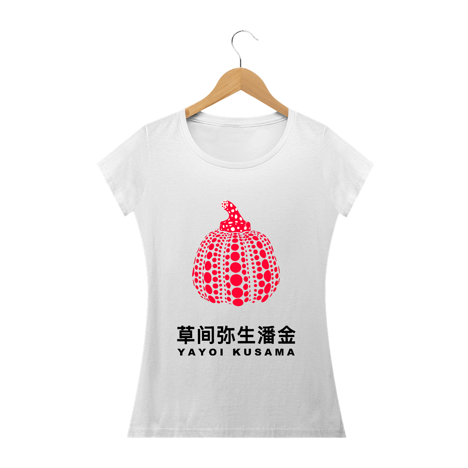 Camiseta Baby Look Yayoi Kusama Abobora Rosa 100% algodão Prime 