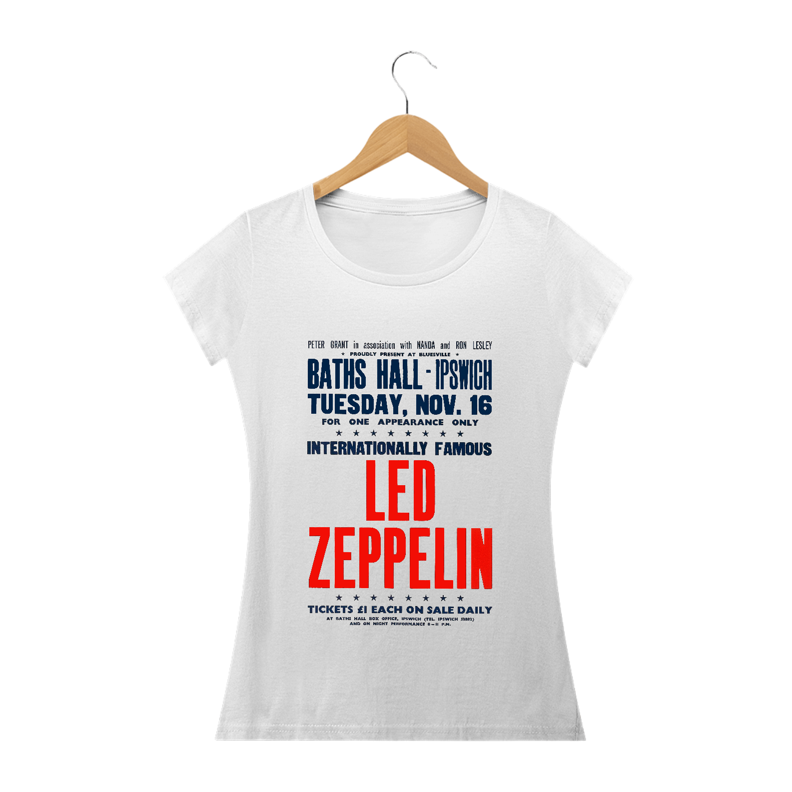 Camiseta Baby Look Led Zeppelin 100% algodão Prime
