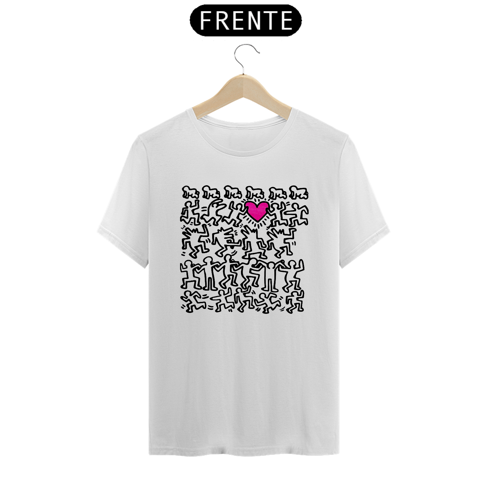 Camiseta Keith Haring Coração Algodão Prime