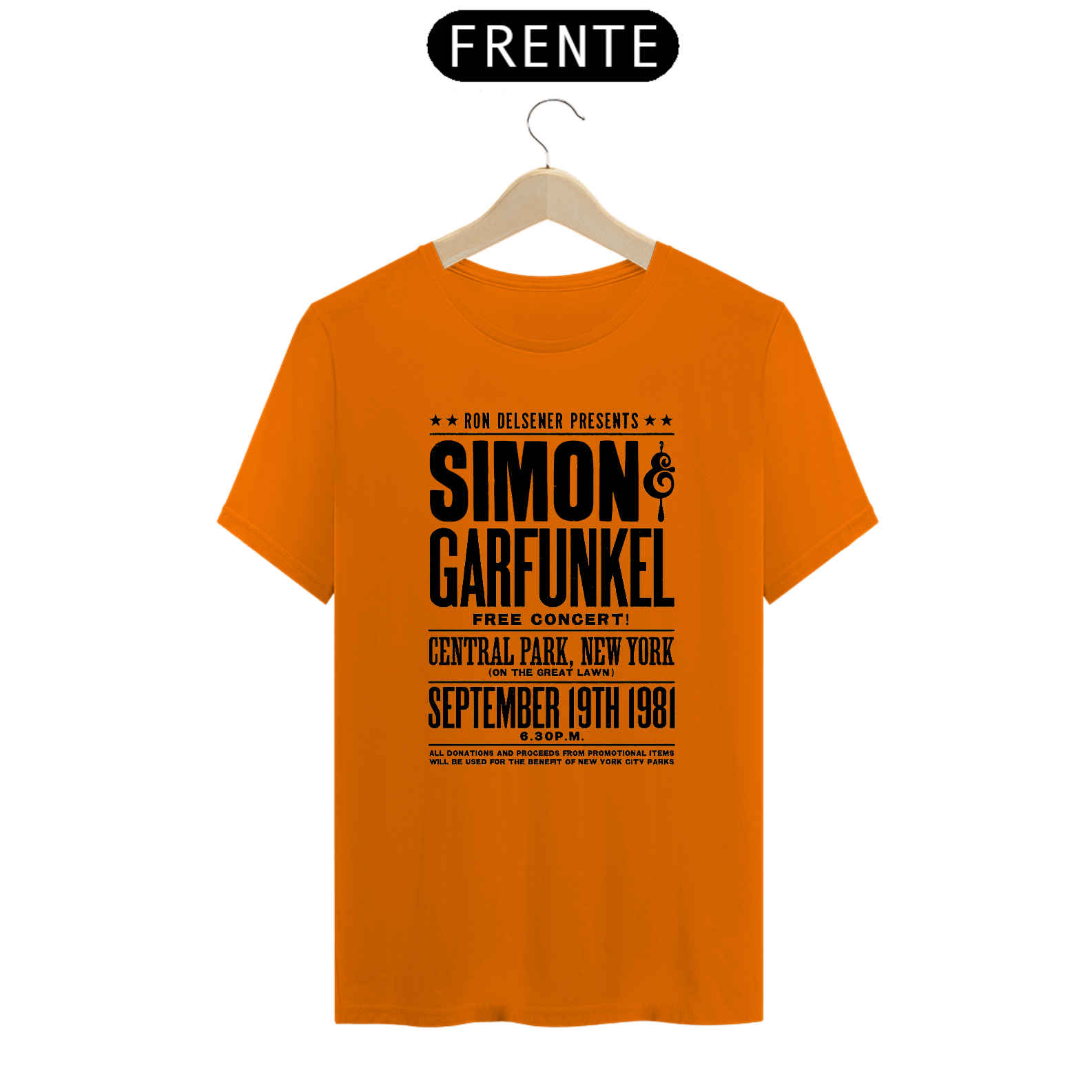 Camiseta Simon & Garfunkel Central Park 1981 100% algodão quality