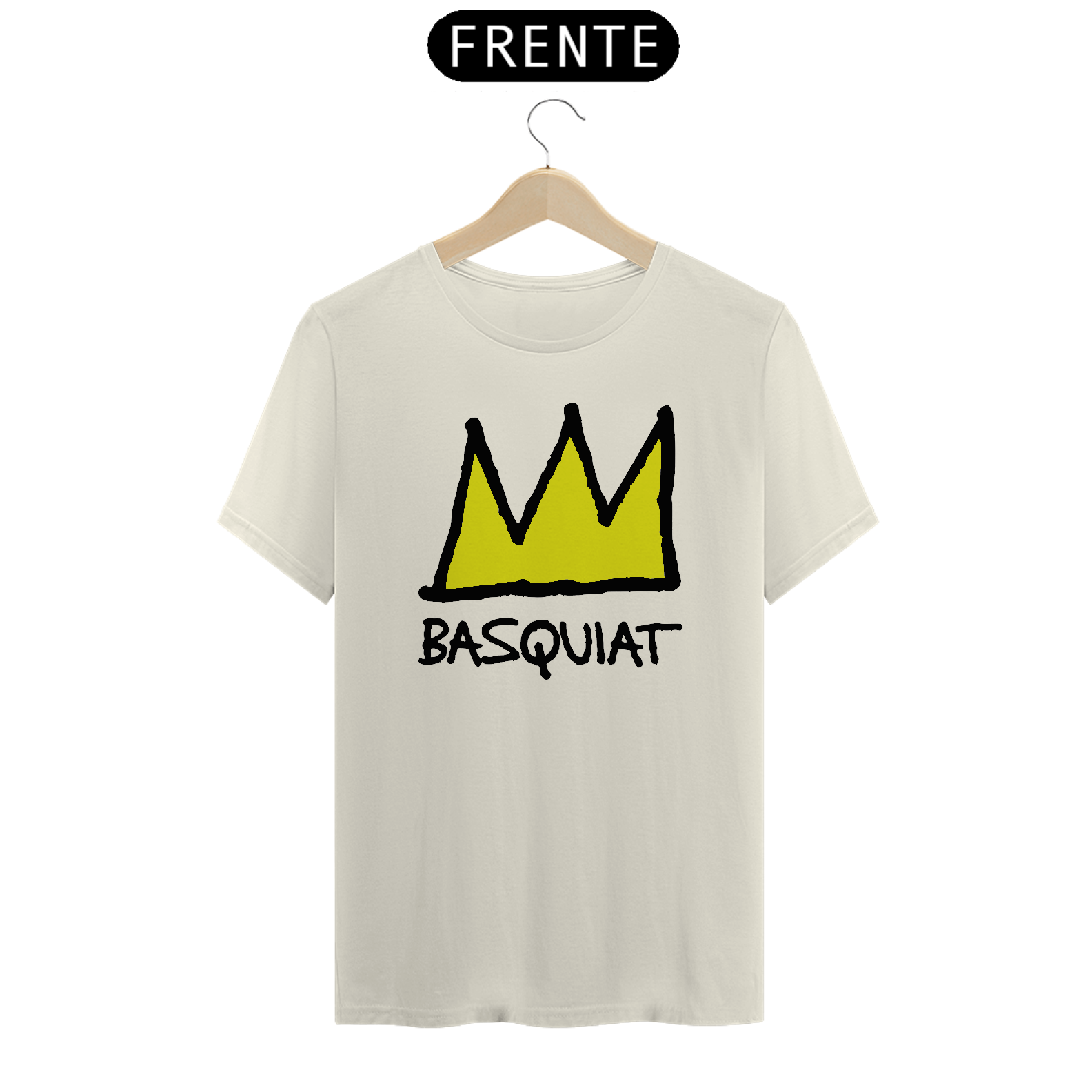 Camiseta Basquiat Coroa Amarela Algodão Prime