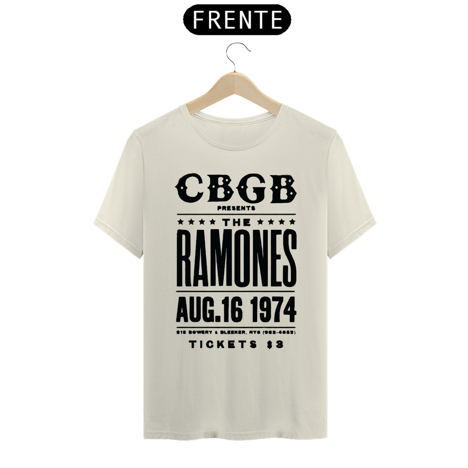 Camiseta Ramones CBGB 1974 Algodão Prime Colors