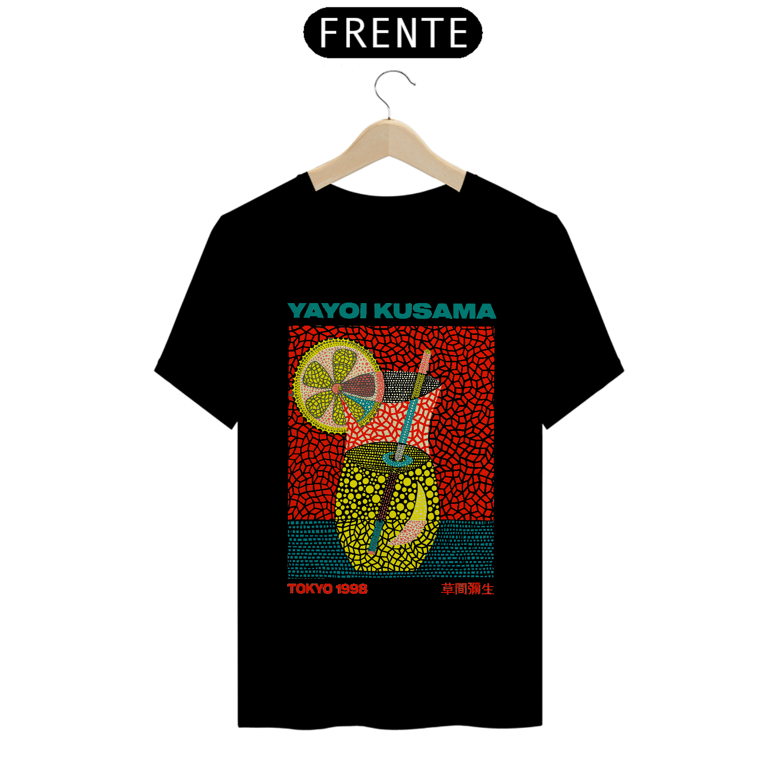 Camiseta Yayoi Kusama Drink 100% algodão quality