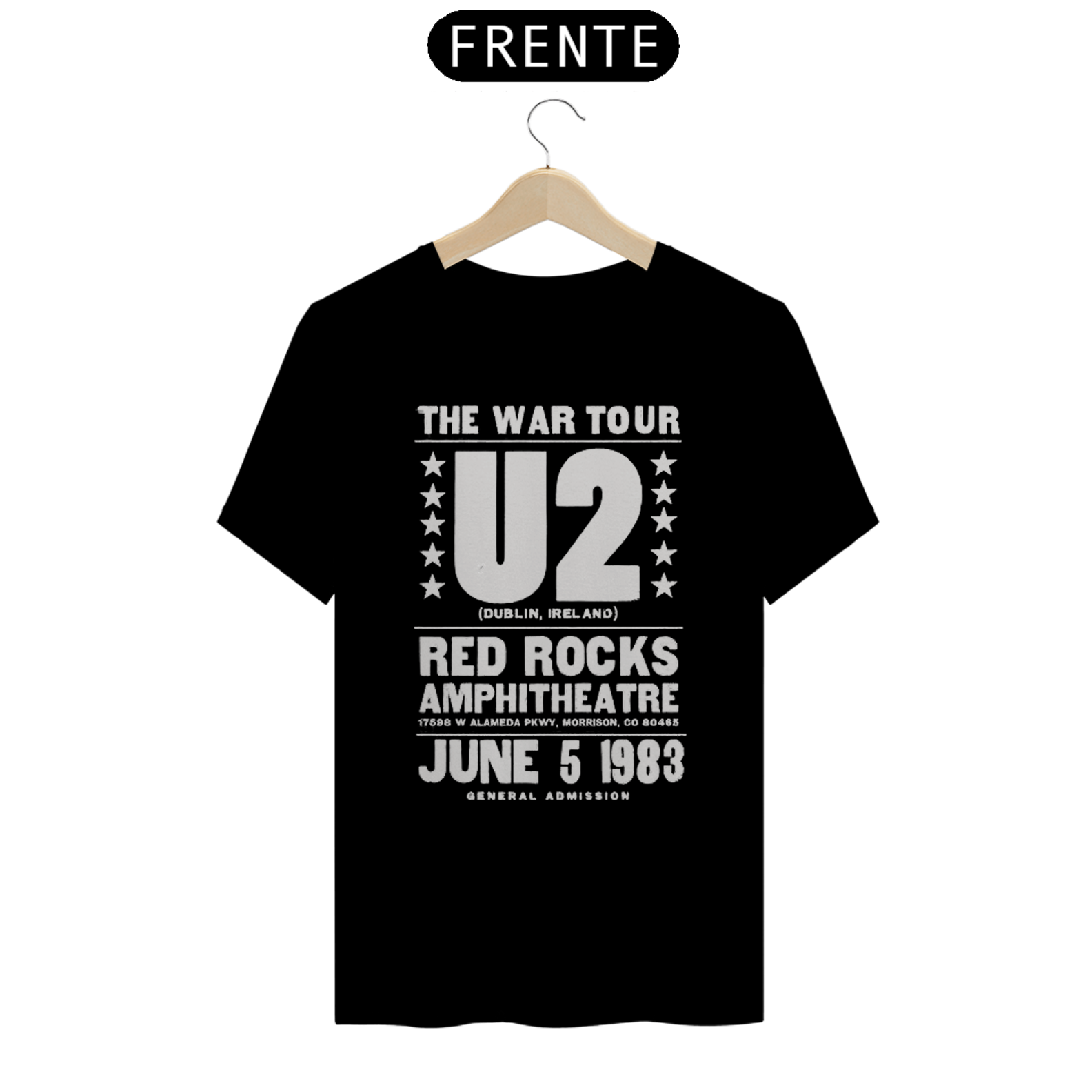 Camiseta U2 THE WAR TOUR Algodão PRIME