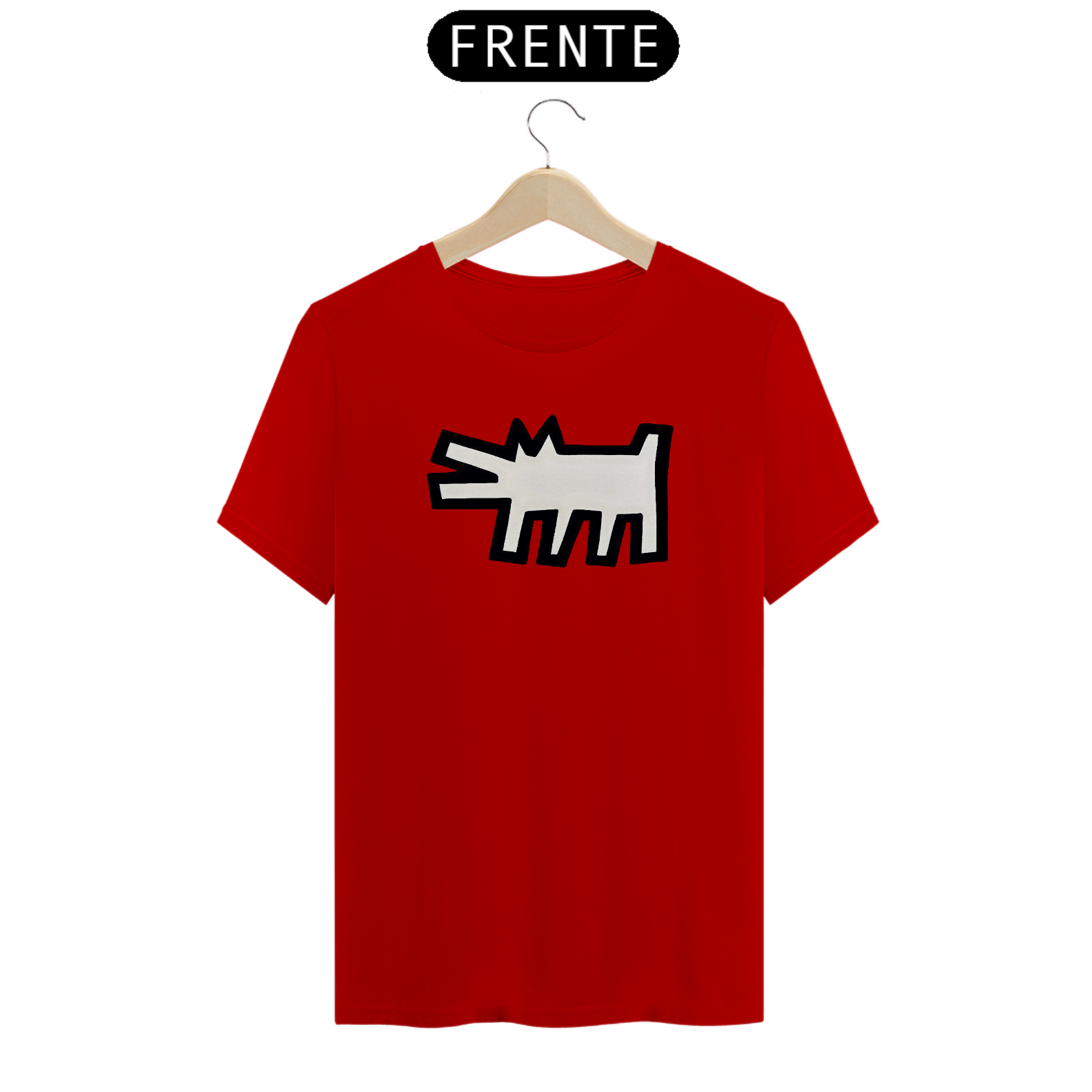 Camiseta Keith Haring Dog Algodão Prime