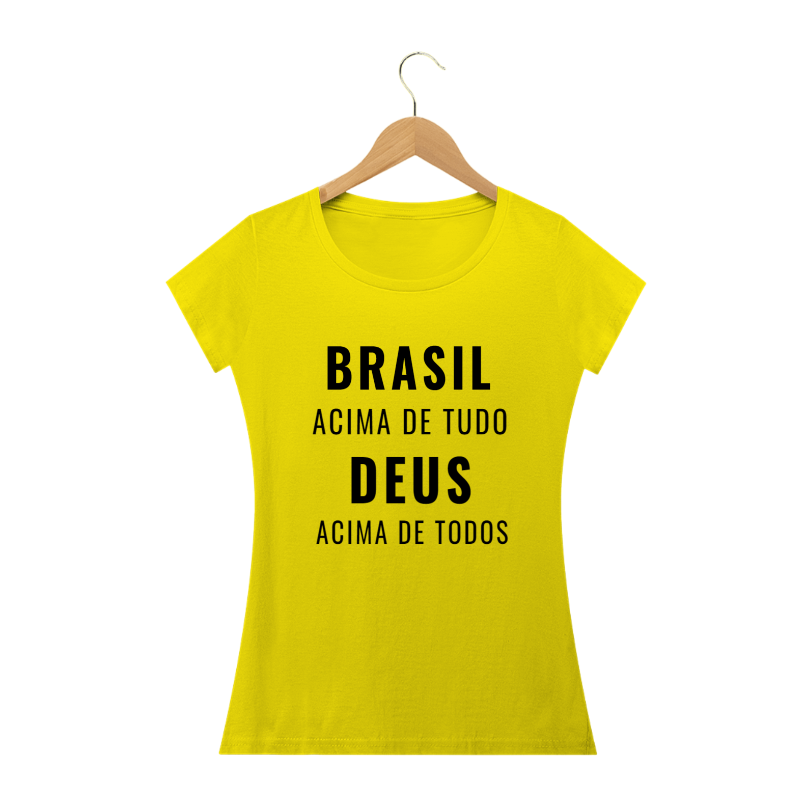Nome do produto: Camiseta Baby Look Brasil acima de tudo, Deus acima de todos