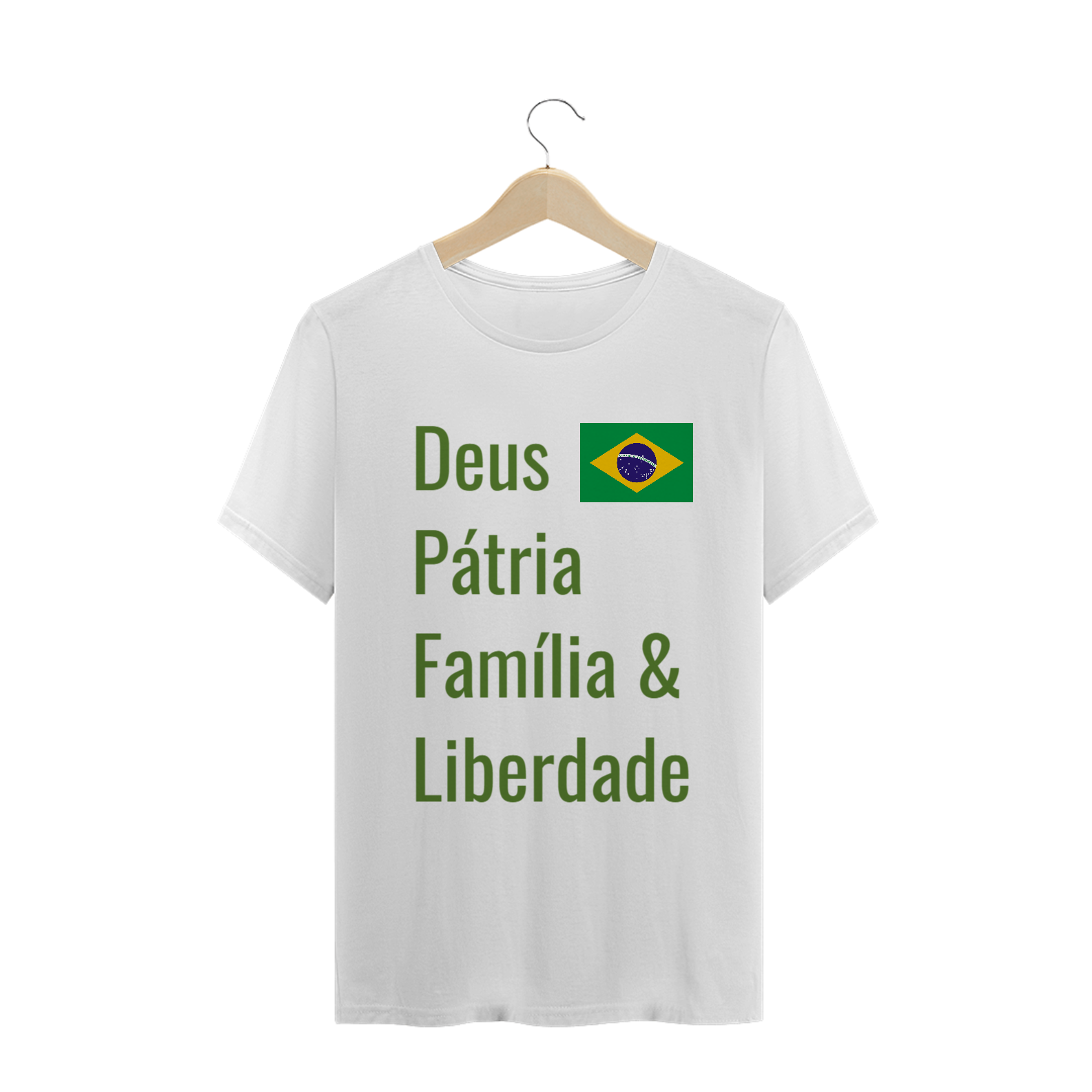 Nome do produto: Camiseta Deus Pátria Família & Liberdade