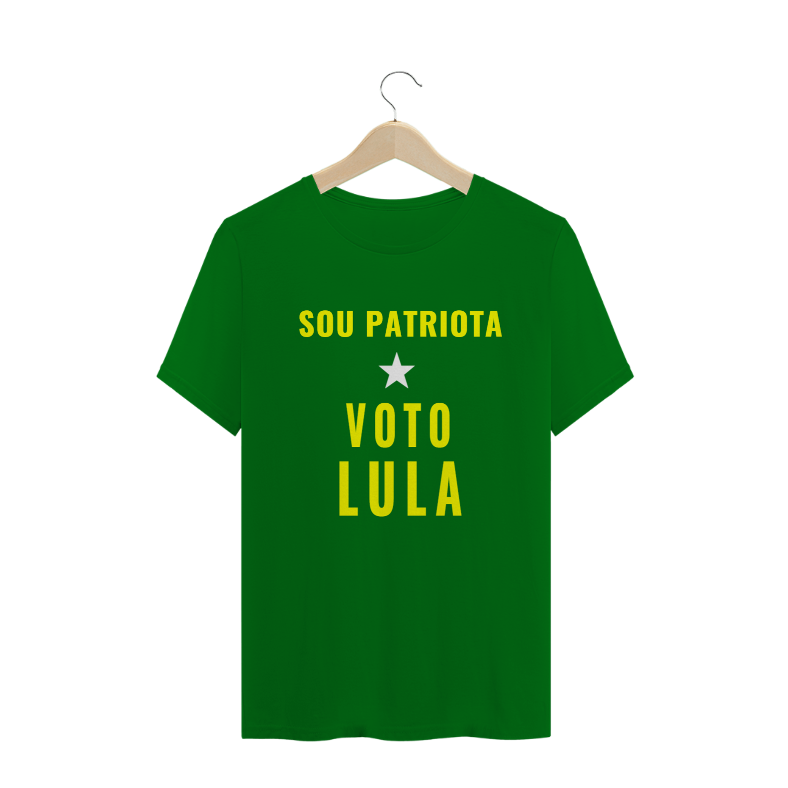 Nome do produto: Camiseta Verde Sou Patriota Voto Lula
