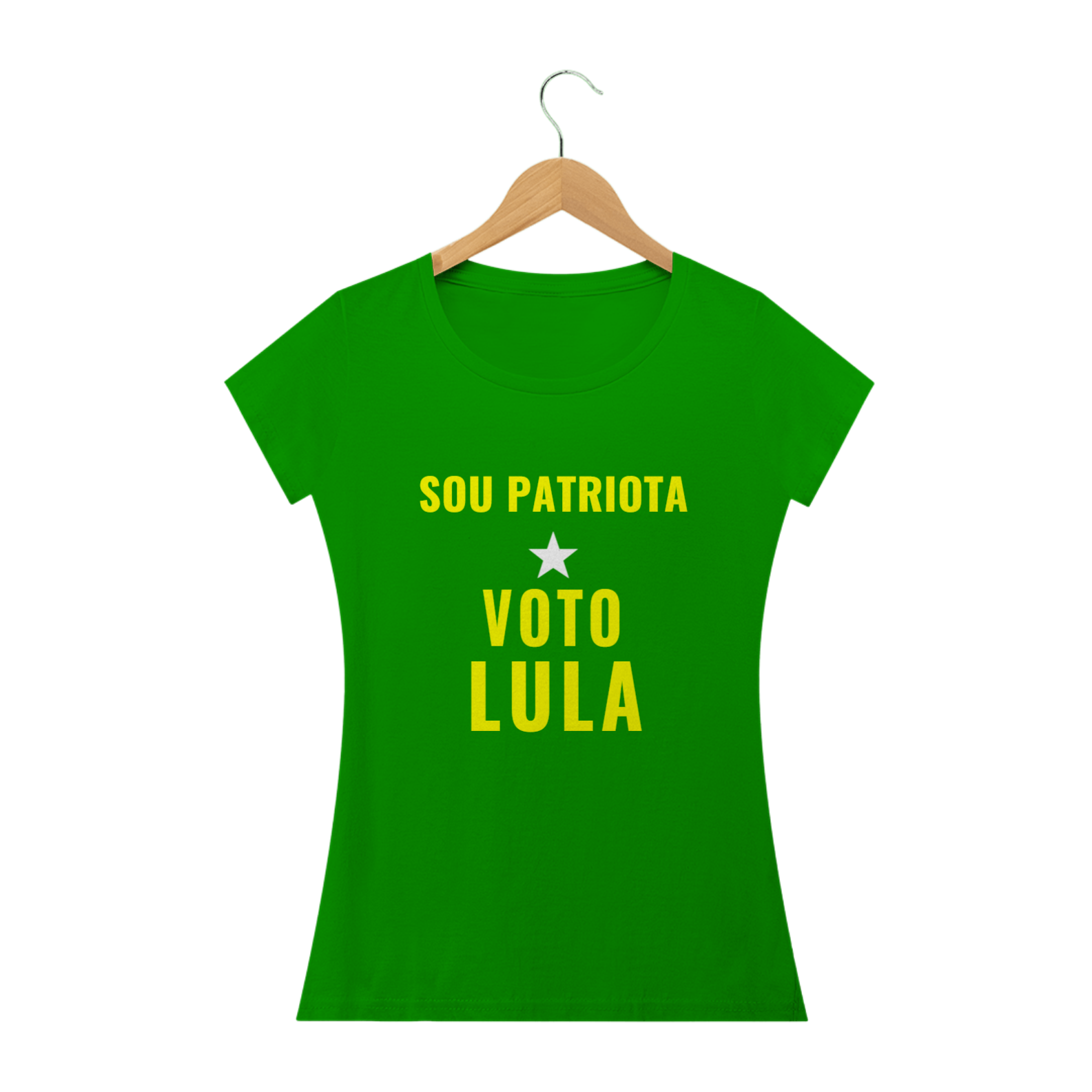 Nome do produto: Camiseta Baby Look Sou Patriota Voto Lula